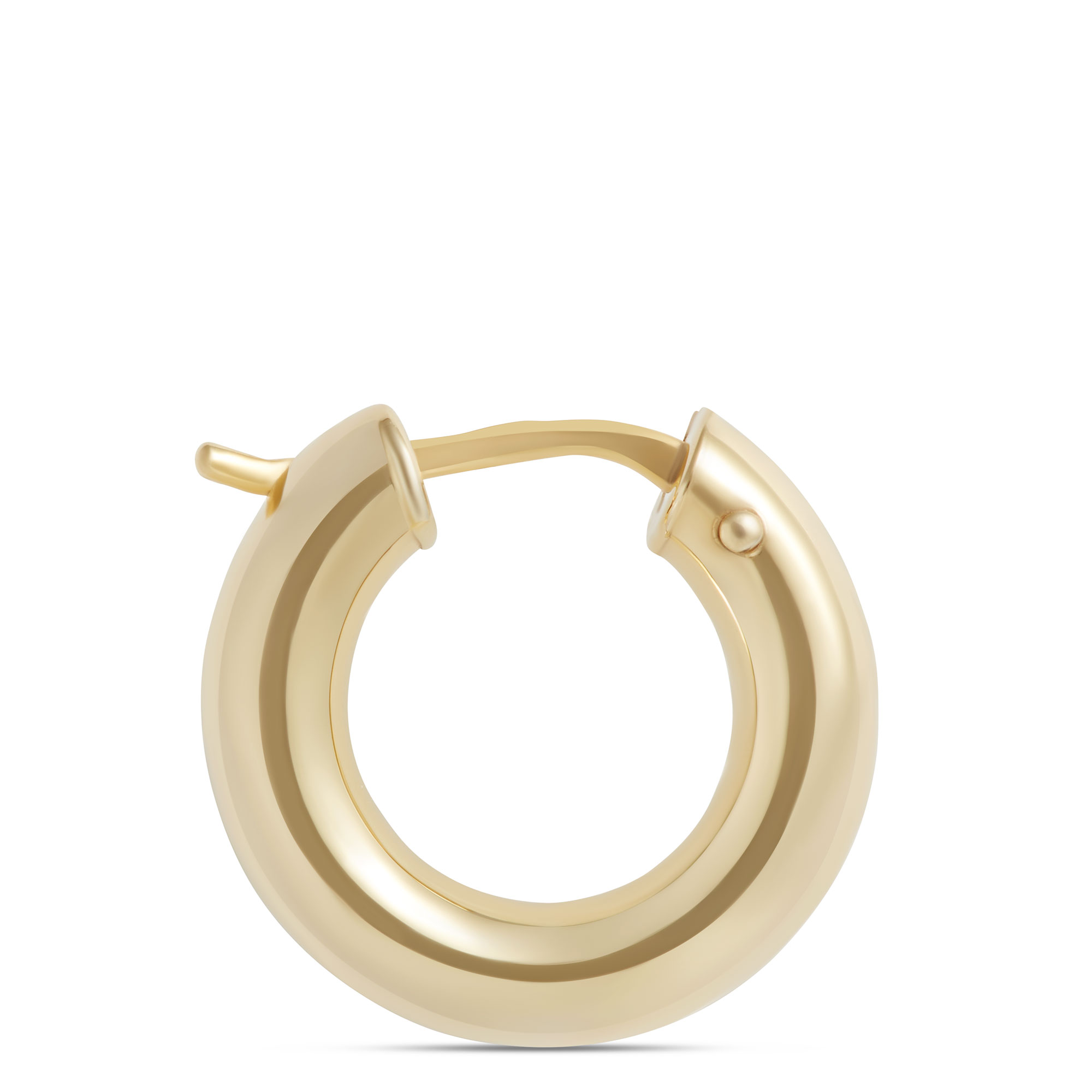 Toscano 12MM Round Hoops, 14K Yellow Gold