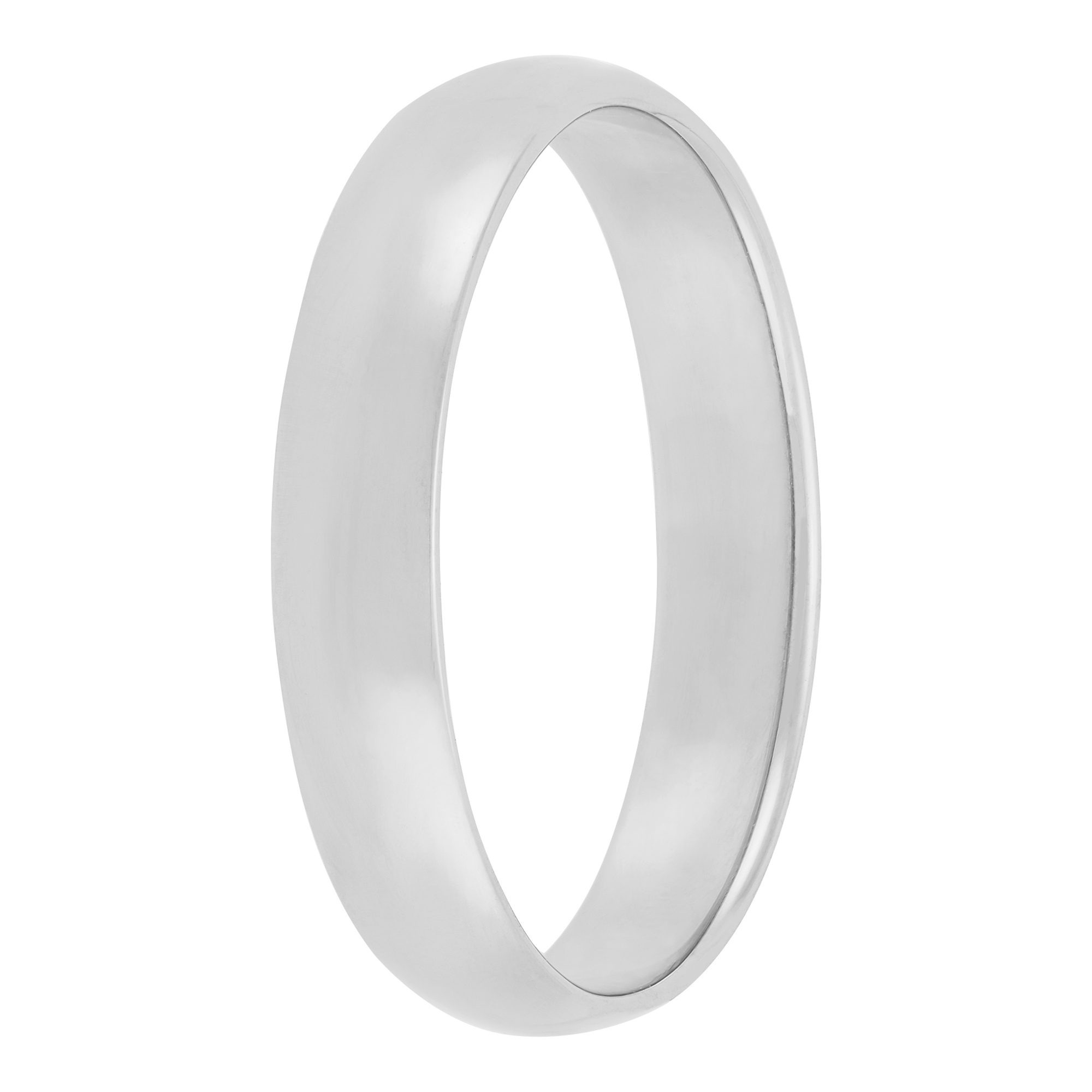 White Gold Polished Rounded 4mm Band 18K