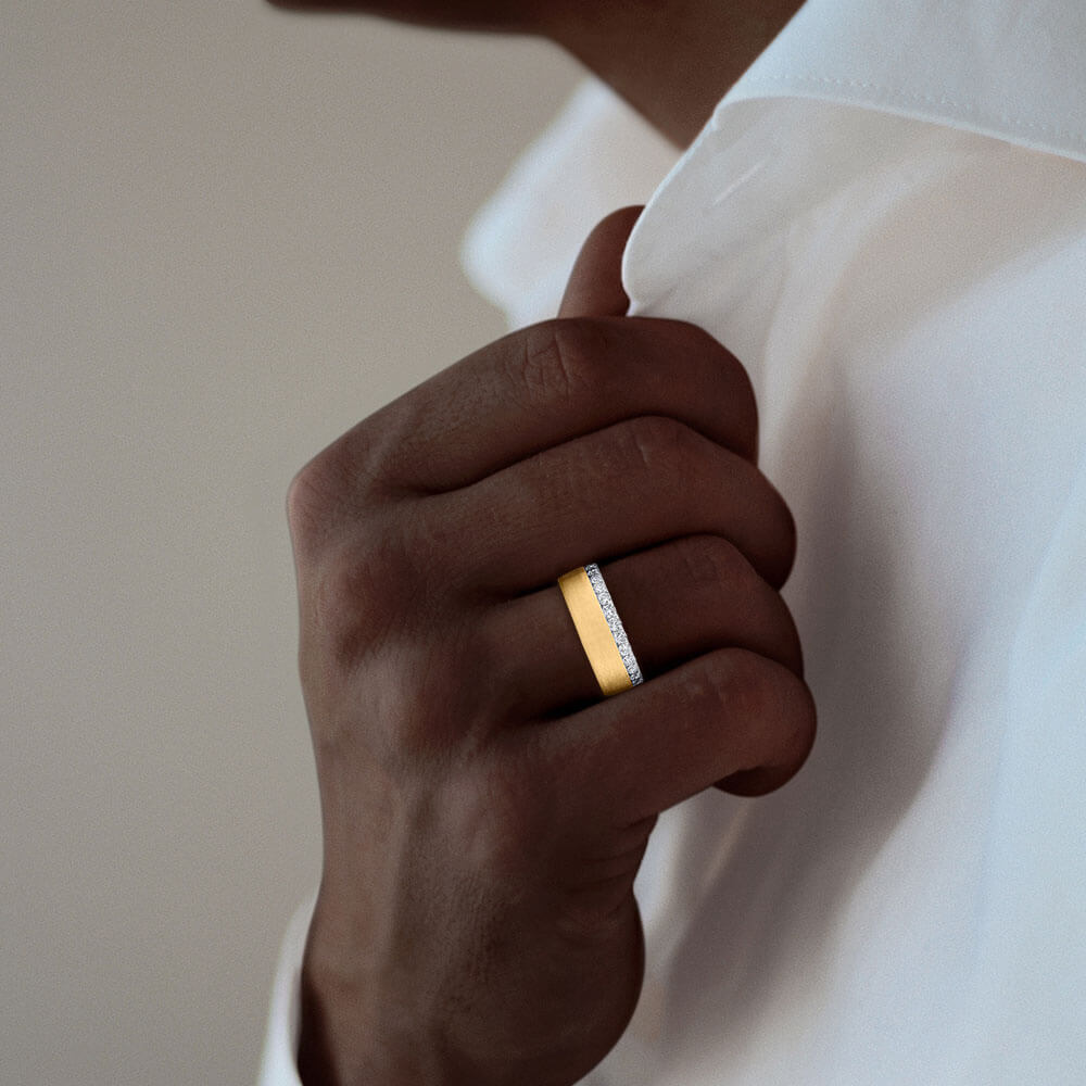 Bella Ponte Diamond Band, 14K Two Tone Gold