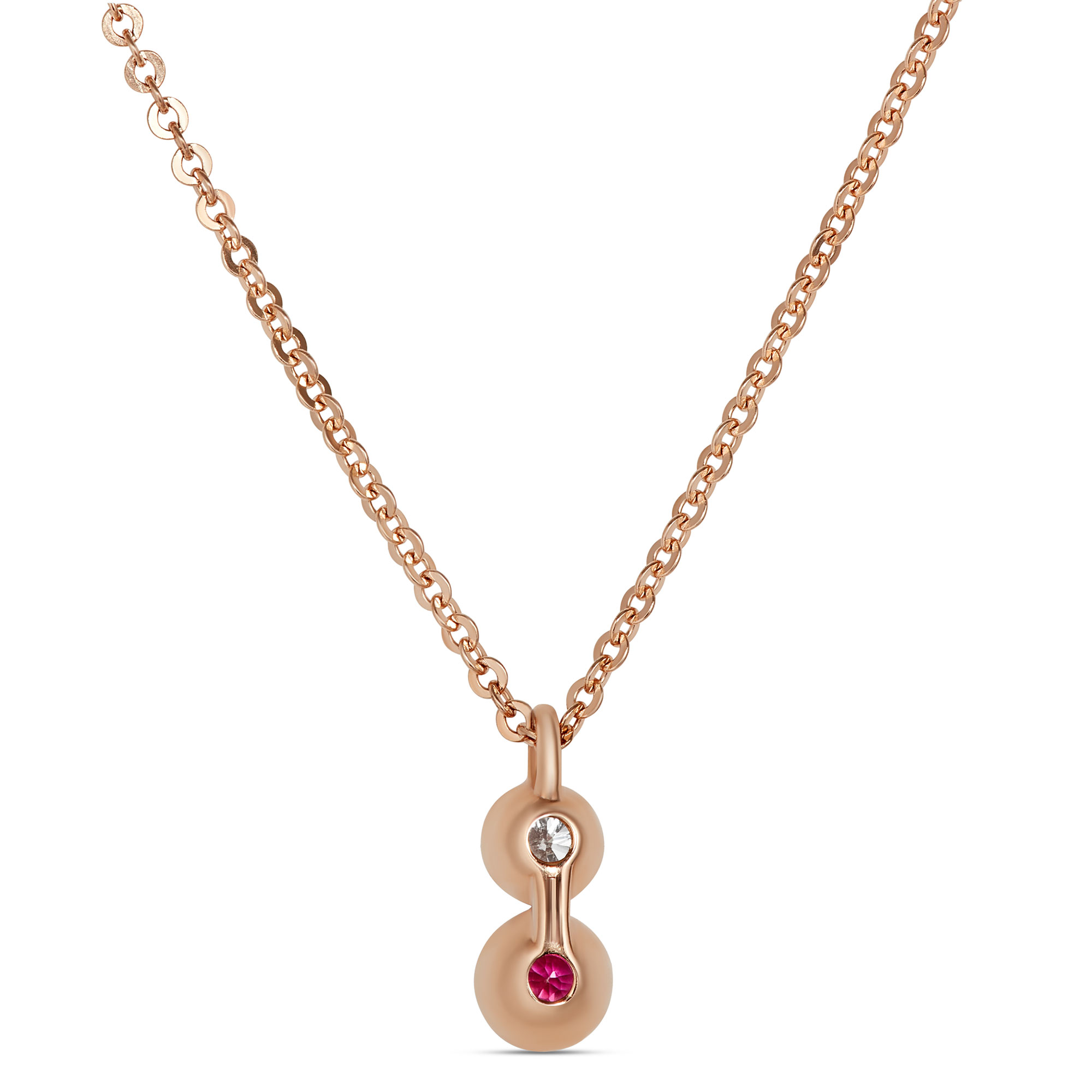 Ruby and Diamond Pendant, 14K Rose Gold