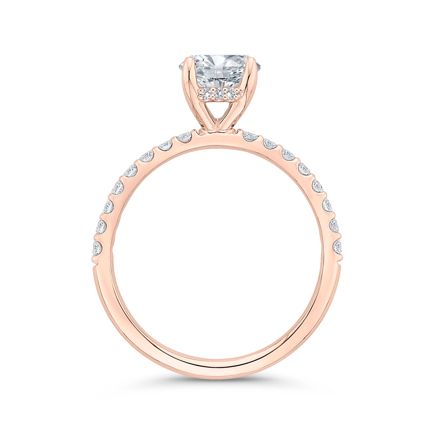 Bella Ponte Rose Gold Engagement Ring Setting 14K