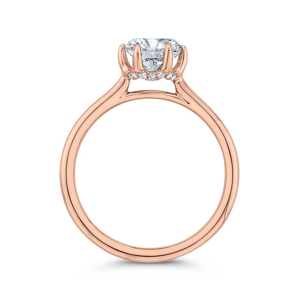 Bella Ponte "The Whisper Crown" Rose Gold Diamond Engagement Ring Setting 14K
