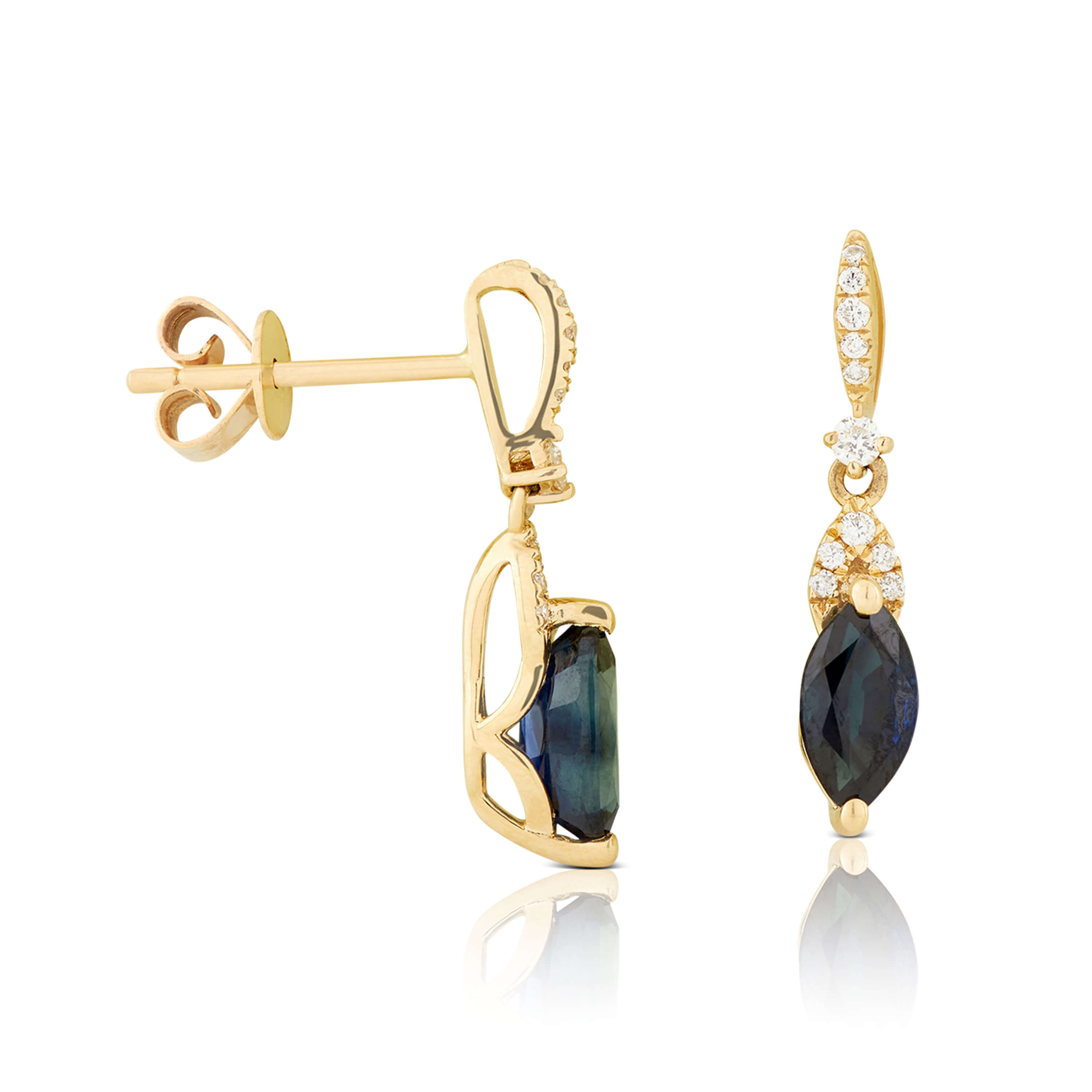 Marquise Sapphire Diamond Dangle Earrings 14k Ben Bridge Jeweler