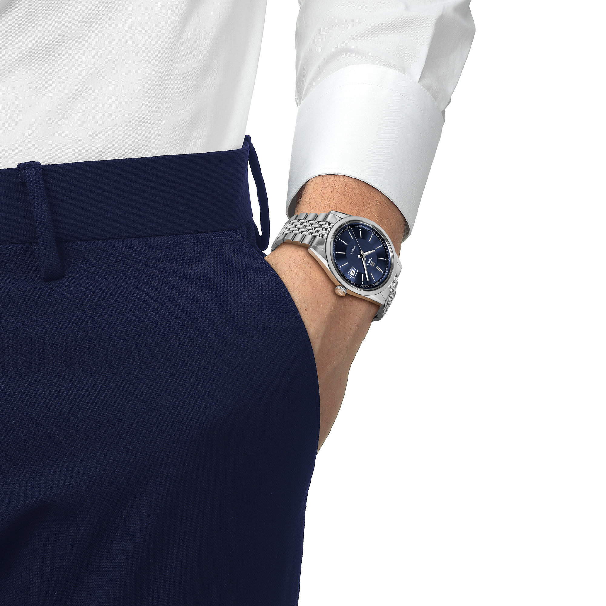 TISSOT Visodate Blue Dial Watch, 39mm
