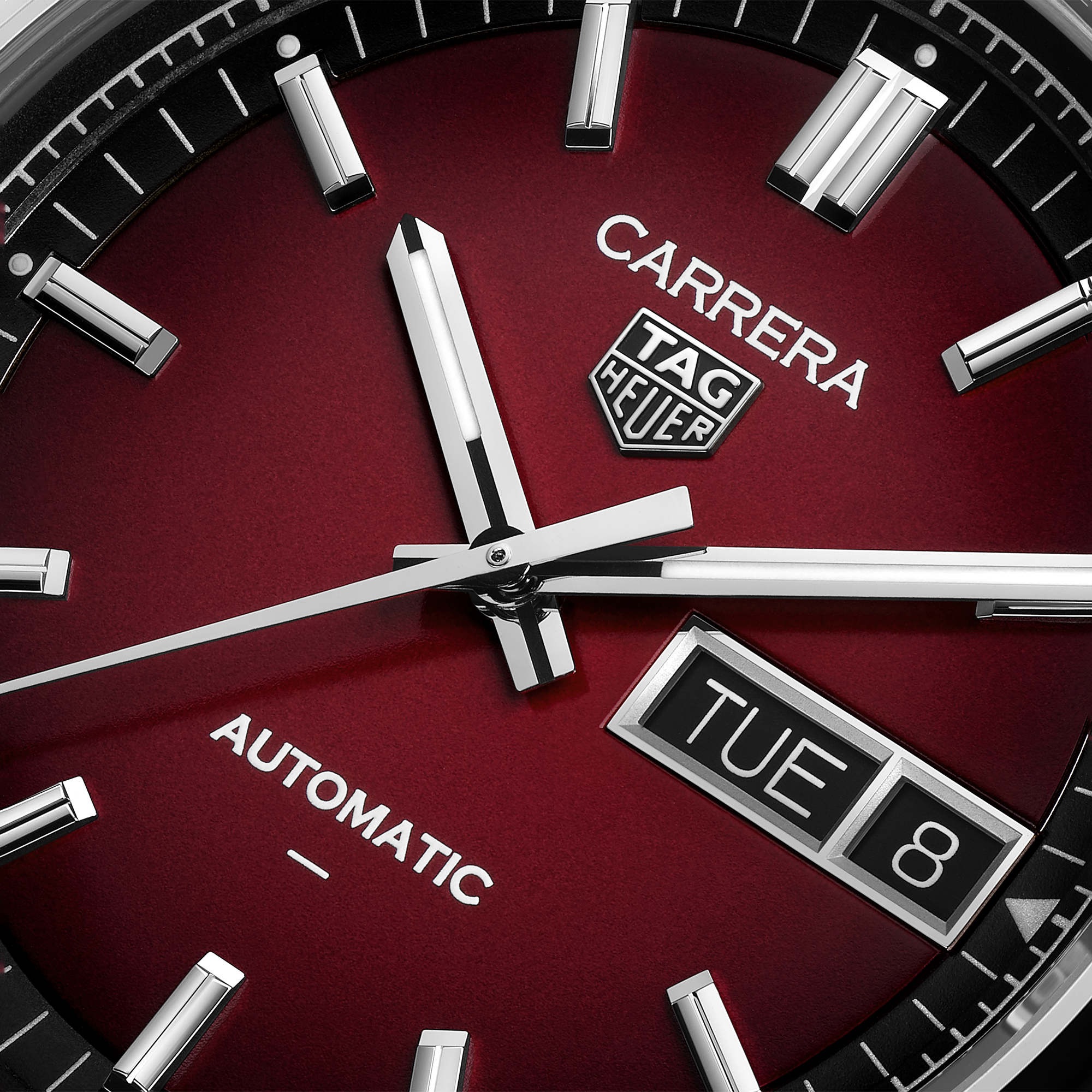 TAG Heuer Carrera Day-Date Red Dial Watch, 41mm