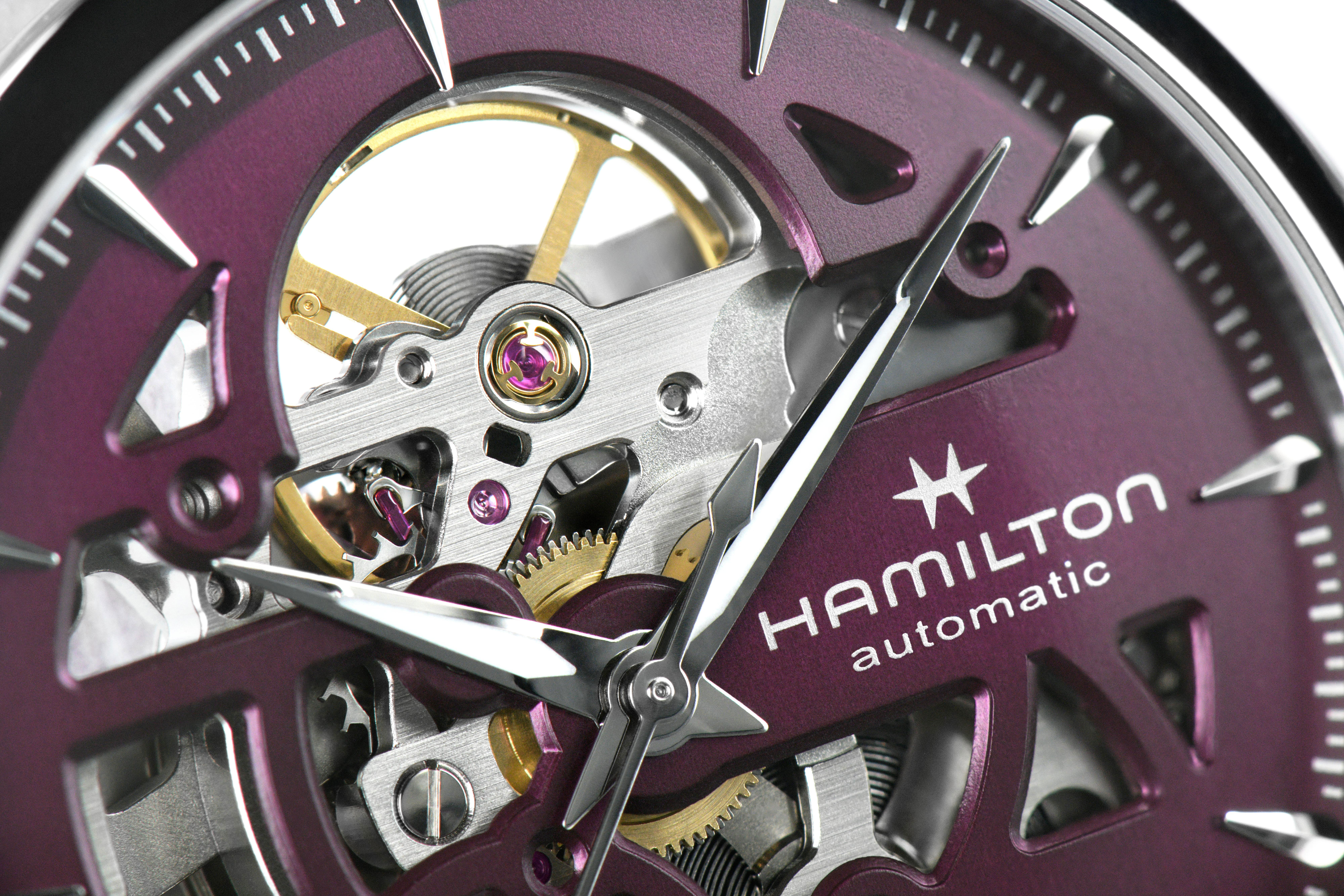 Hamilton Jazzmaster Skeleton Lady Auto Purple Dial Watch, 36mm