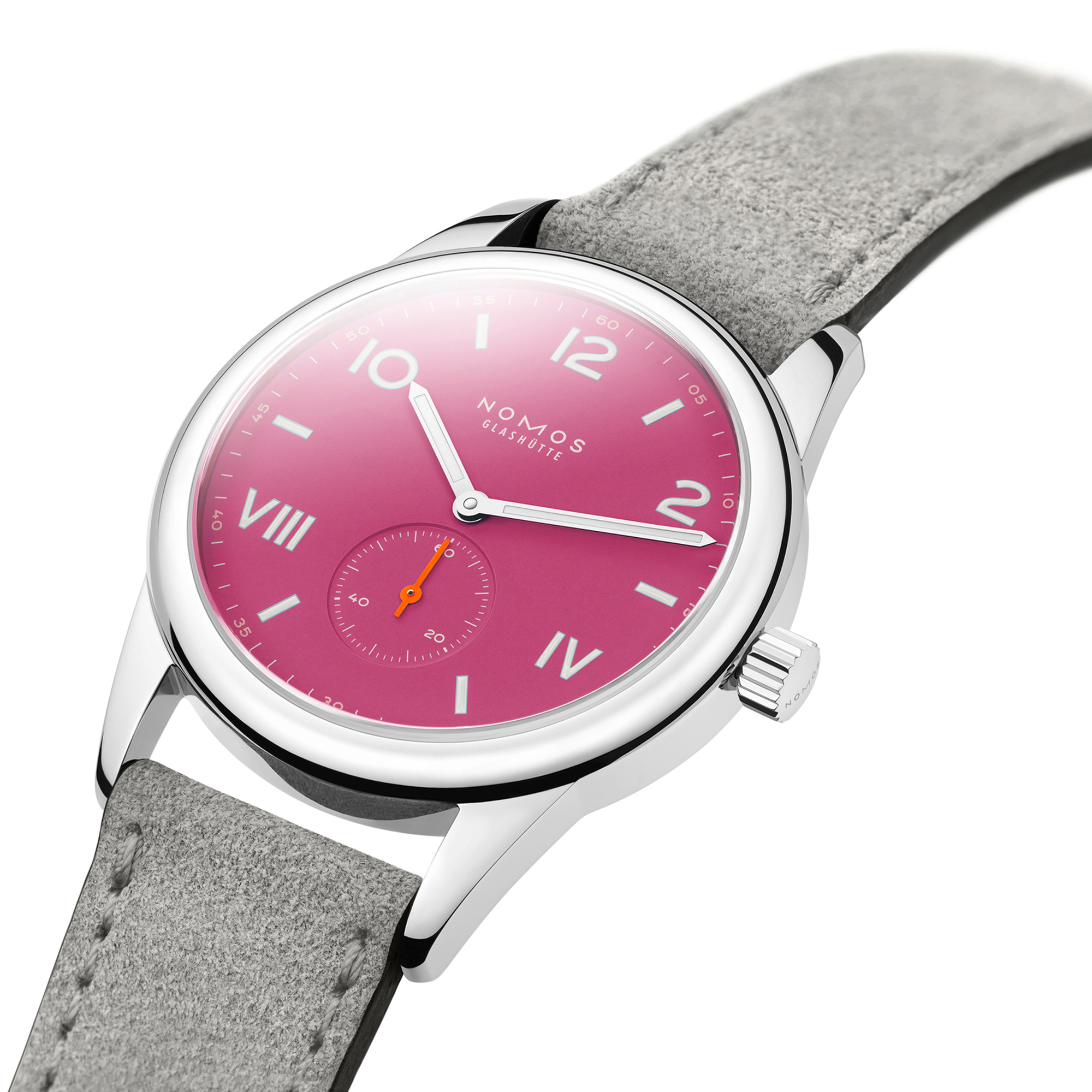 NOMOS Club Campus Deep Pink Dial Watch, 36mm