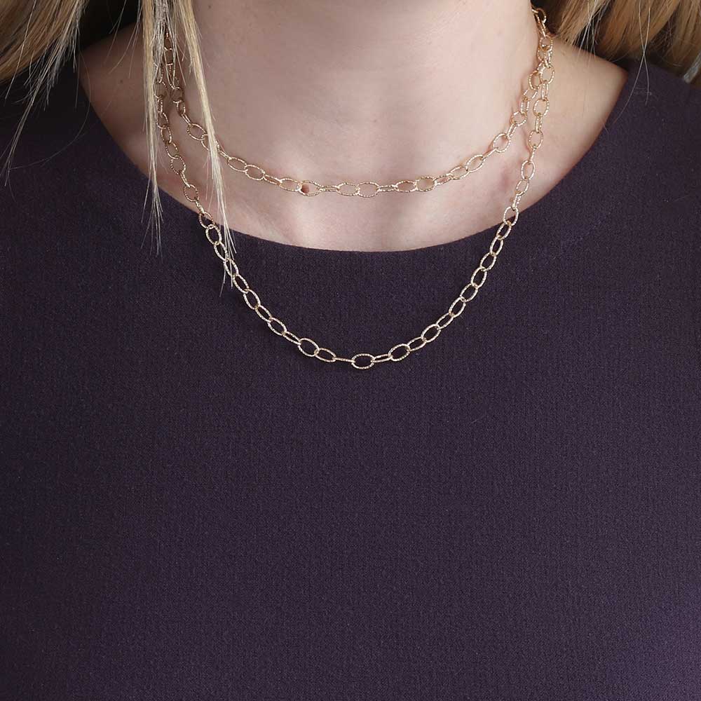 Toscano Oval Link Chain Necklace 14K, 32