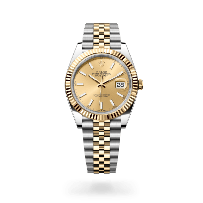 rolex datejust in yellow rolesor - combination of oystersteel and yellow gold, m126333-0010 - ben bridge