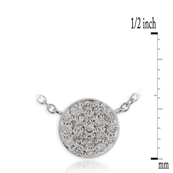 Pav&eacute; Diamond Circle Necklace 14K