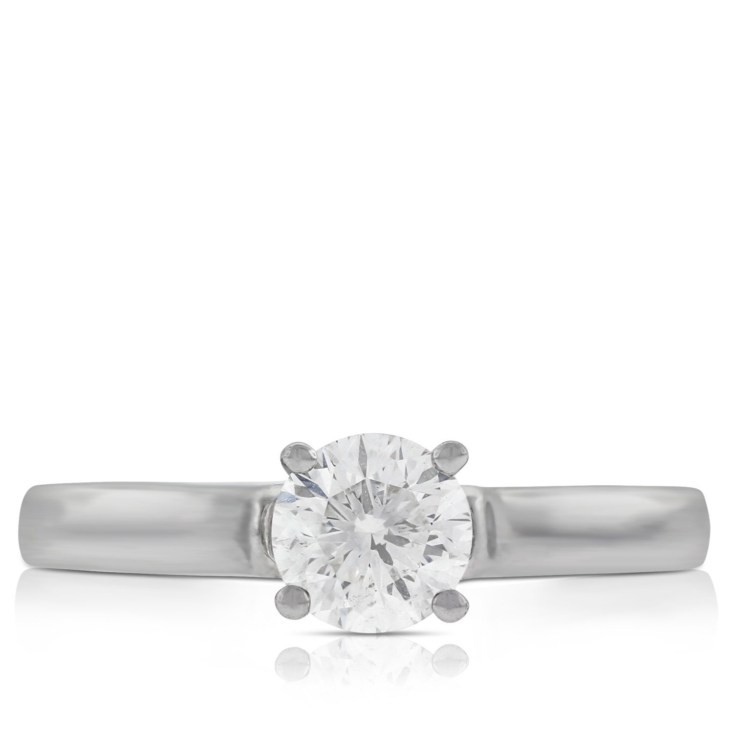Ben Bridge Signature Diamond Solitaire Engagement Ring 18K White Gold
