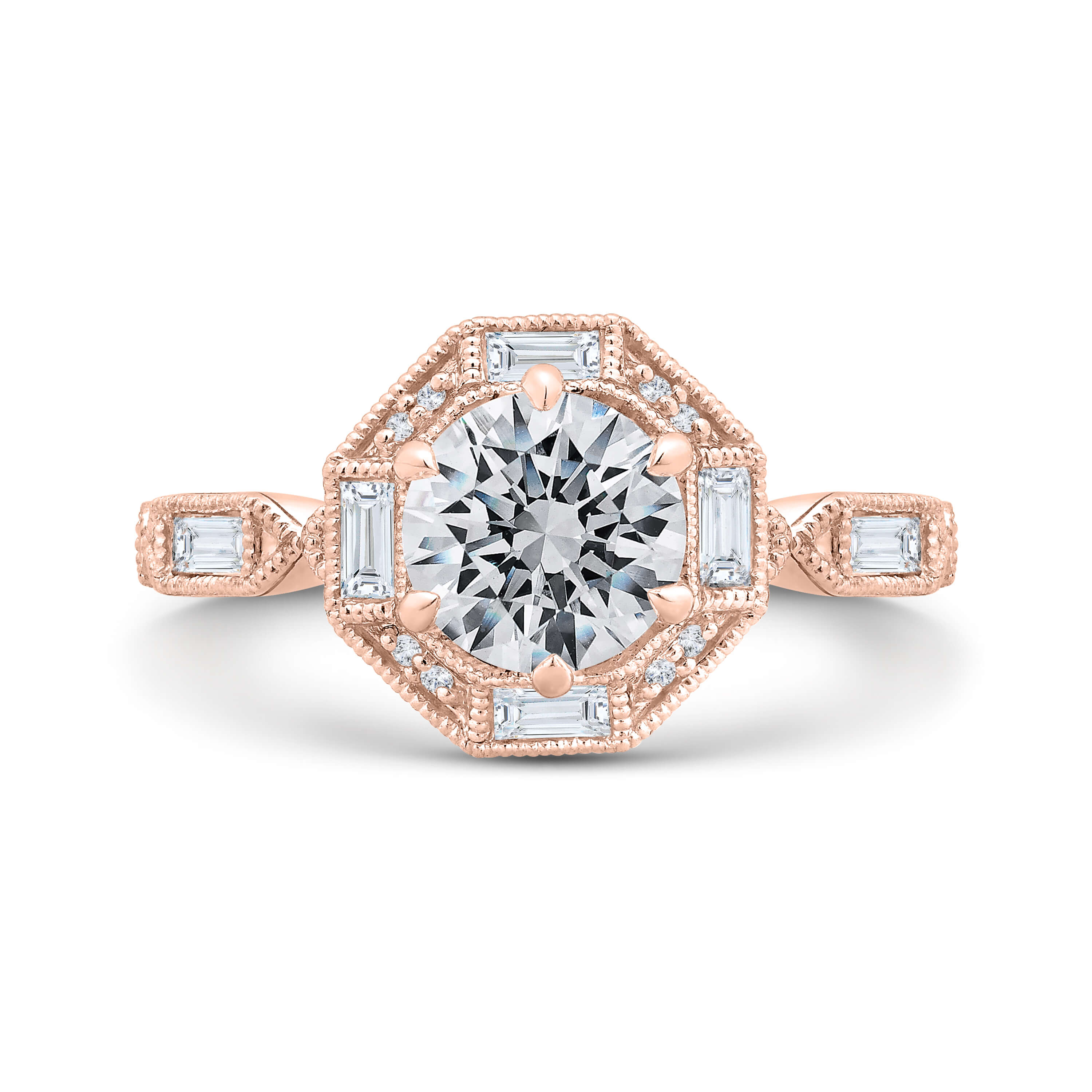 Morganite Rose Gold Asscher Bezel Setting Bella Ponte Engagement