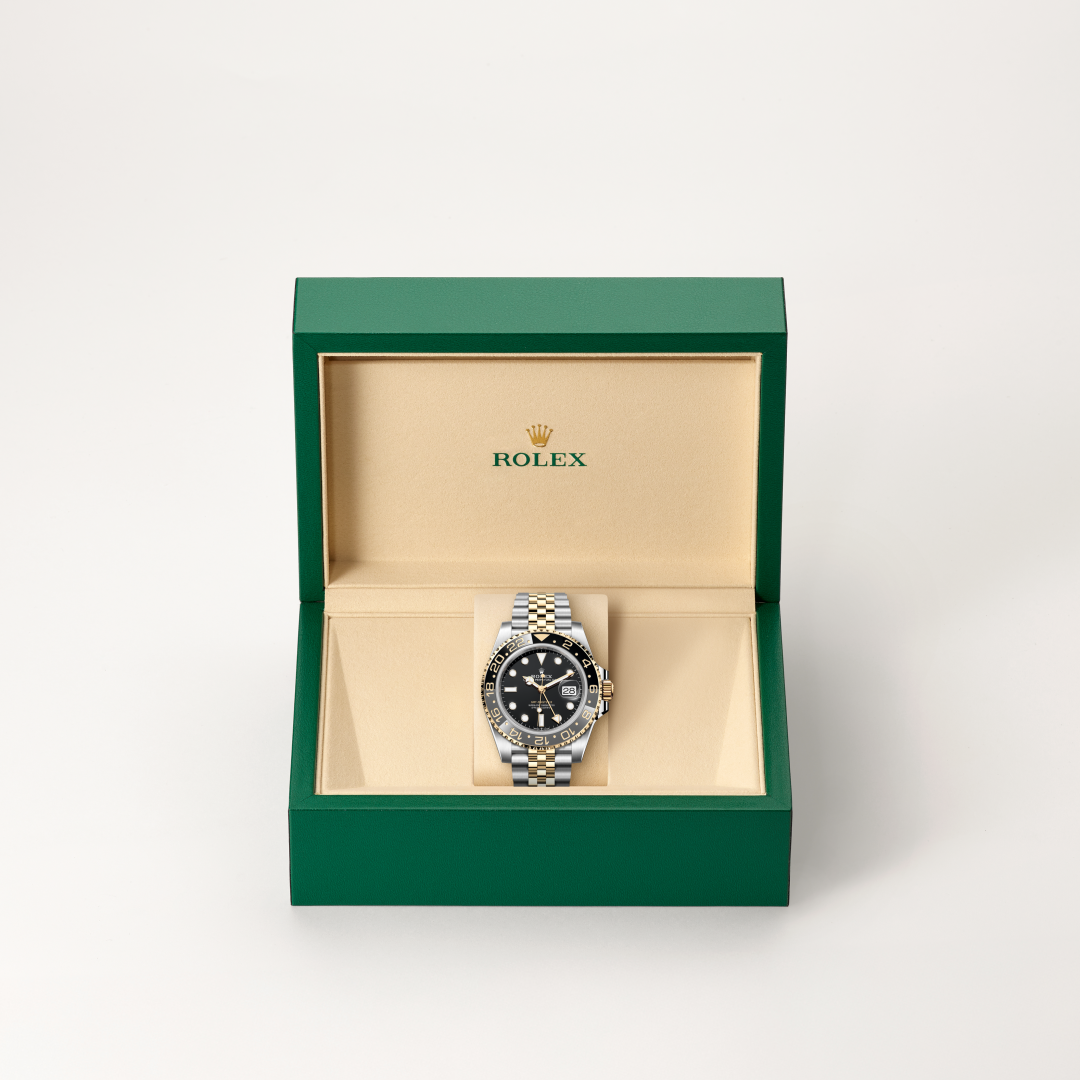 rolex gmt-master ii in yellow rolesor - combination of oystersteel and yellow gold, m126713grnr-0001 - in rolex box - ben bridge