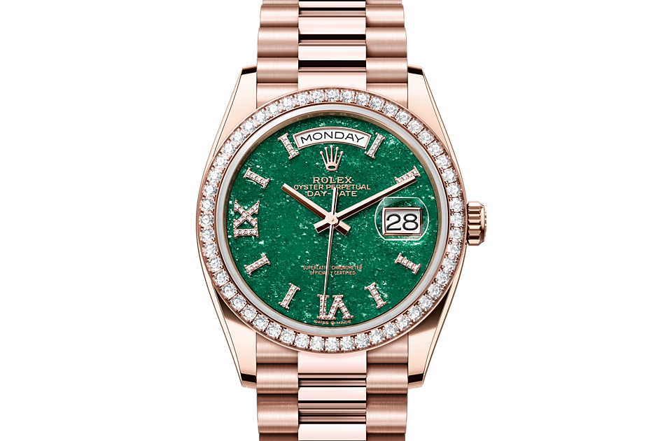 Rolex Day-Date 36 Day-Date Oyster, 36 mm, Everose gold and diamonds - M128345RBR-0068 at Ben Bridge
