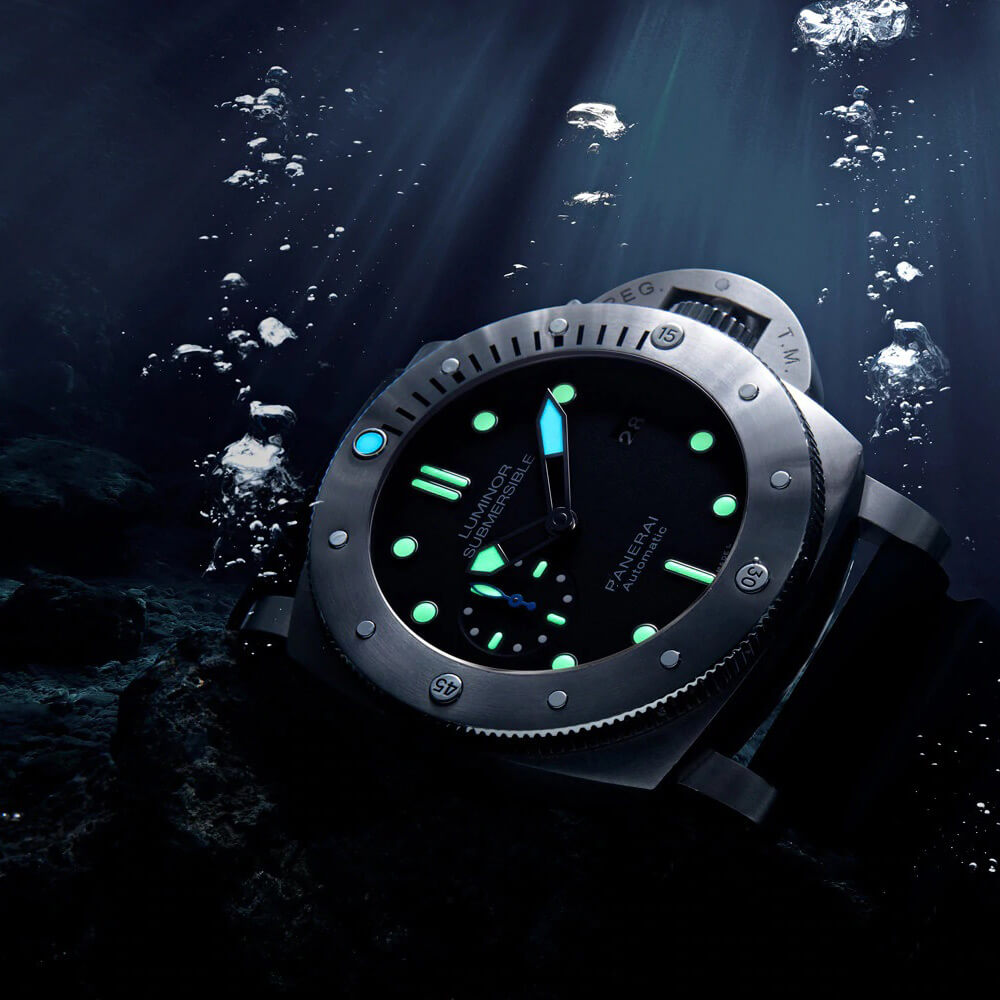 Panerai Submersible 1950 Titanio Black Dial Titanium Watch, 47mm