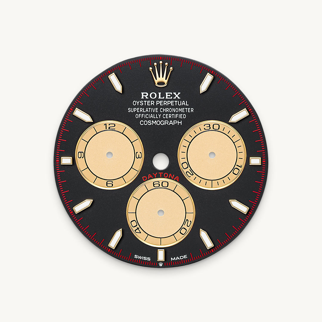 rolex cosmograph daytona in 18 ct yellow gold, m126518ln-0004 - intense black and champagne-colour dial - ben bridge