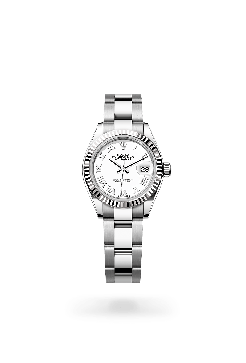 rolex lady-datejust in white rolesor - combination of oystersteel and white gold, m279174-0020 - ben bridge