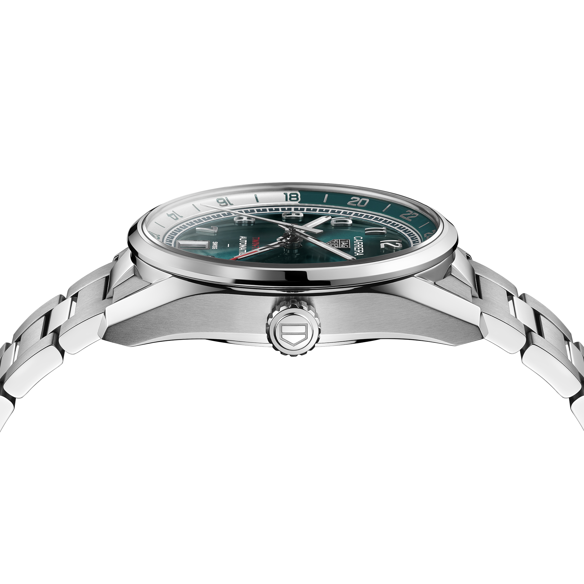 TAG Heuer Carrera Date Twin-Time Green Dial Watch, 41mm