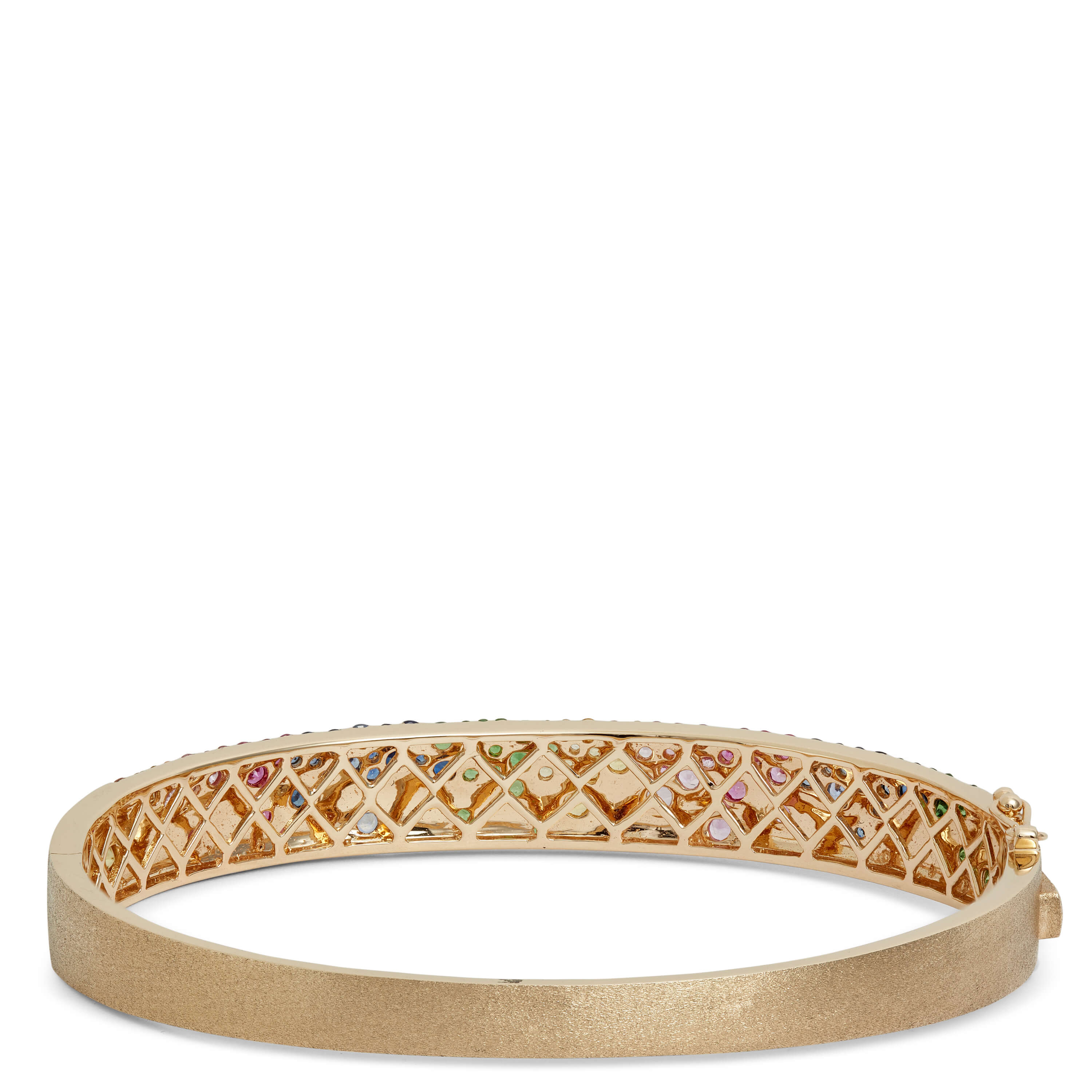 Rainbow Sapphire Bangle, 14K Yellow Gold