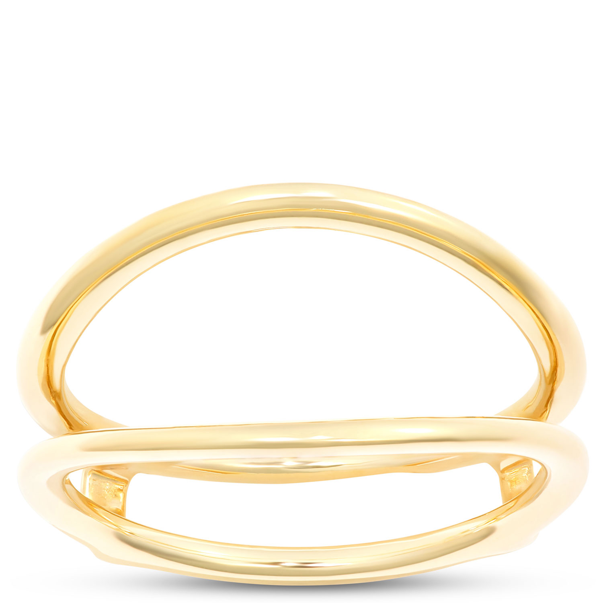Two Half Moon Open Center Ring, ⅔ Total Carat Weight, 14K Yellow Gold