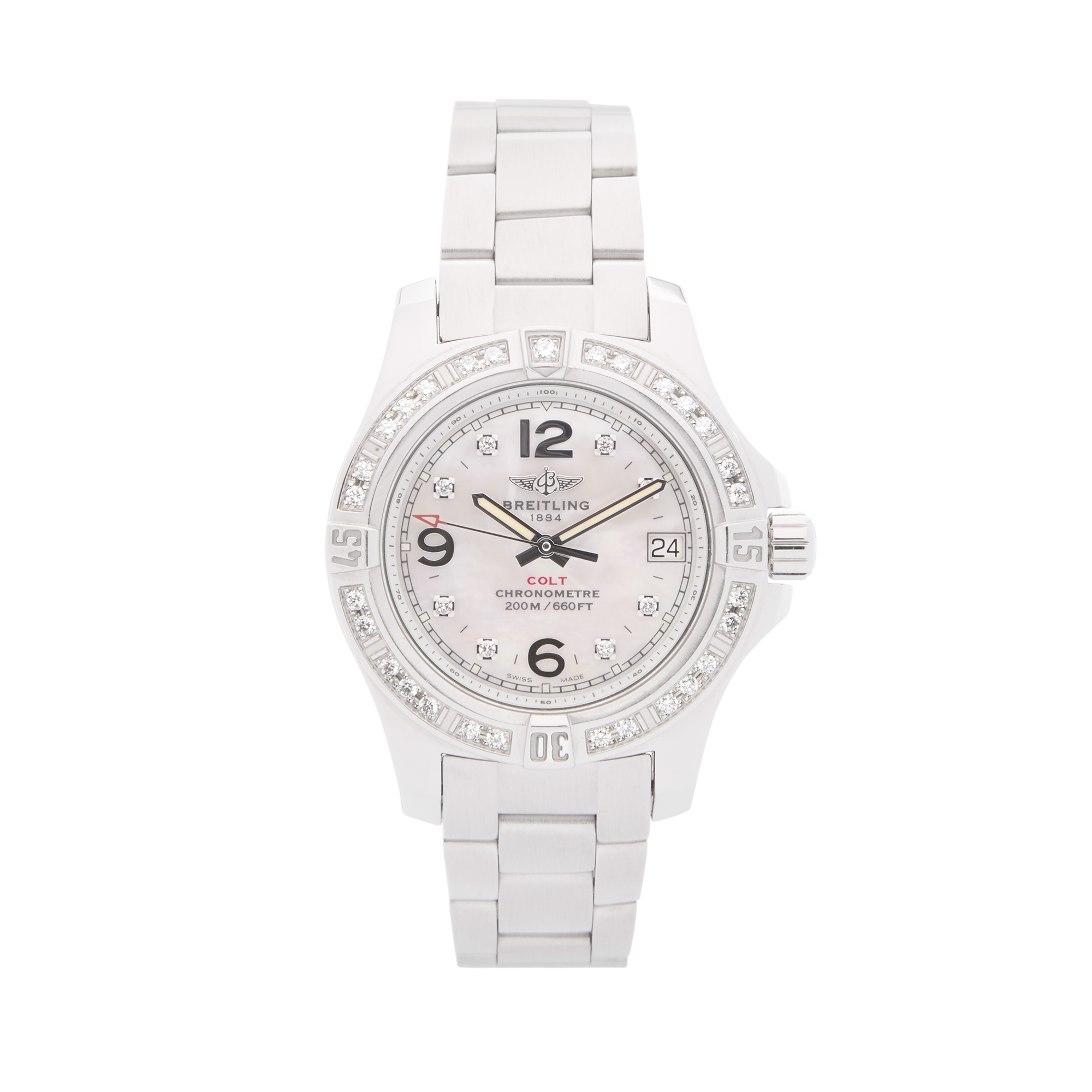 Breitling Lady Colt - like new condition! Breitling Colt Real Diamond Watch for Women Blue mother of  main image 4