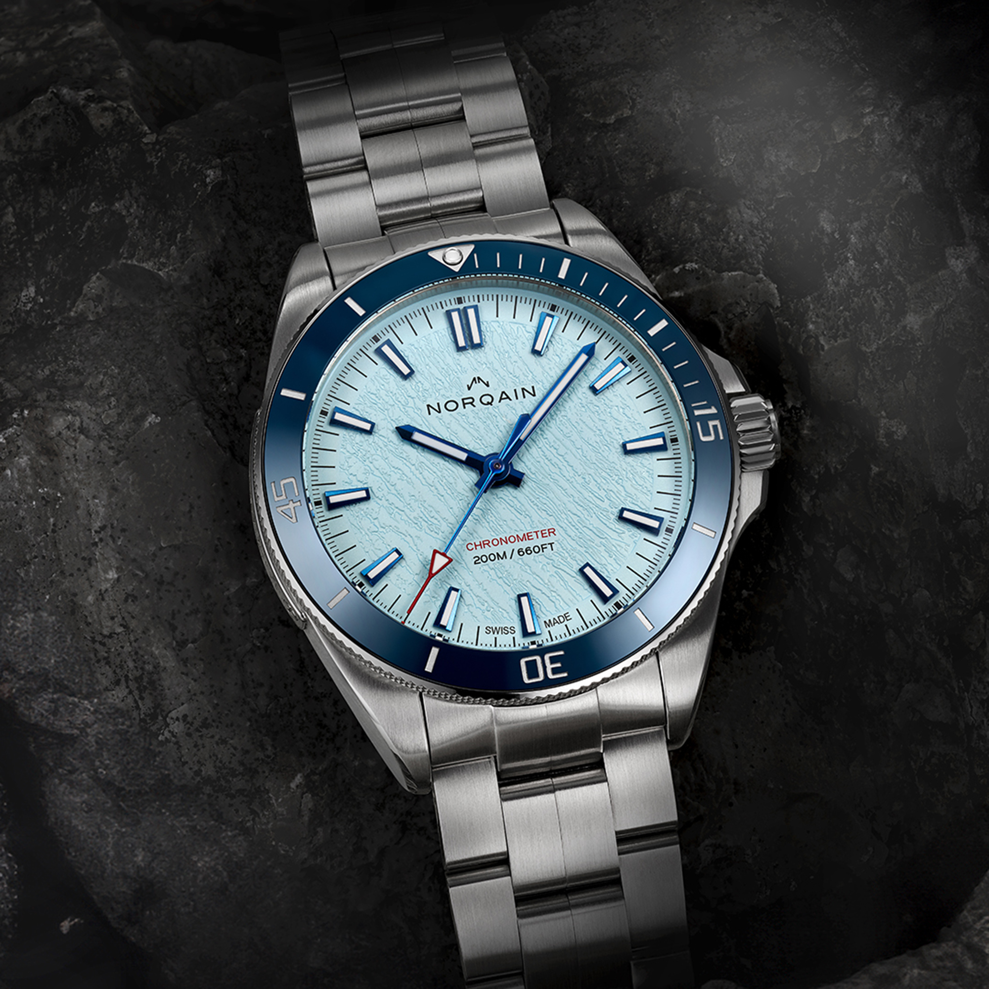 NORQAIN Neverest Glacier Blue Dial Watch, 40mm