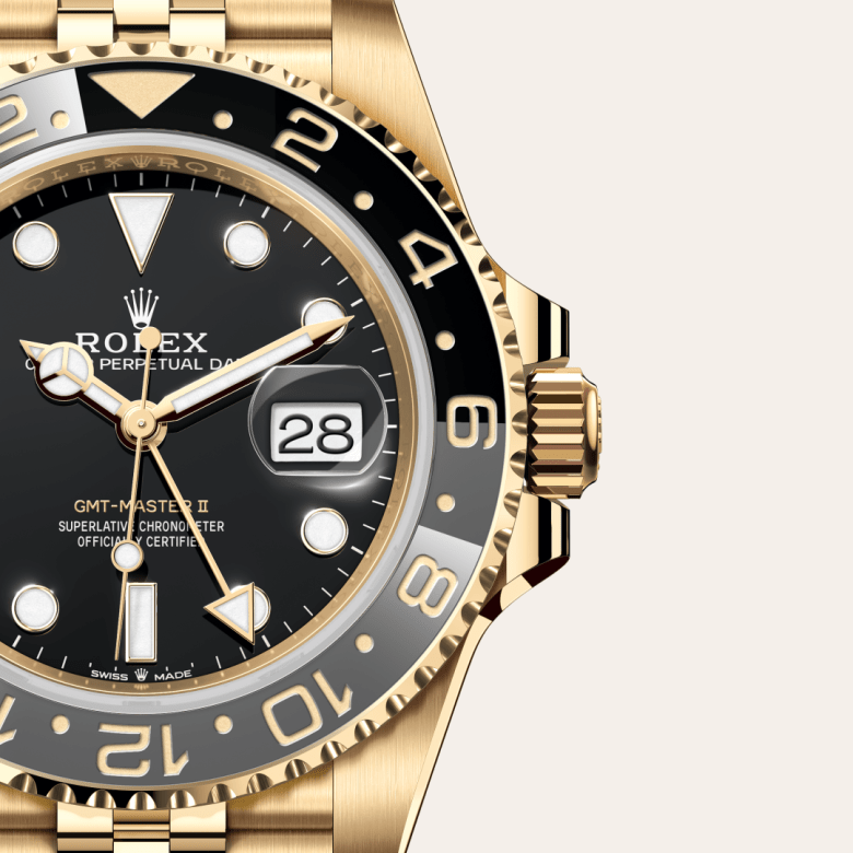 まろん Rolex GMT-Master II 18 ct yellow gold, M126718GRNR-0001 | Ben Bridge
