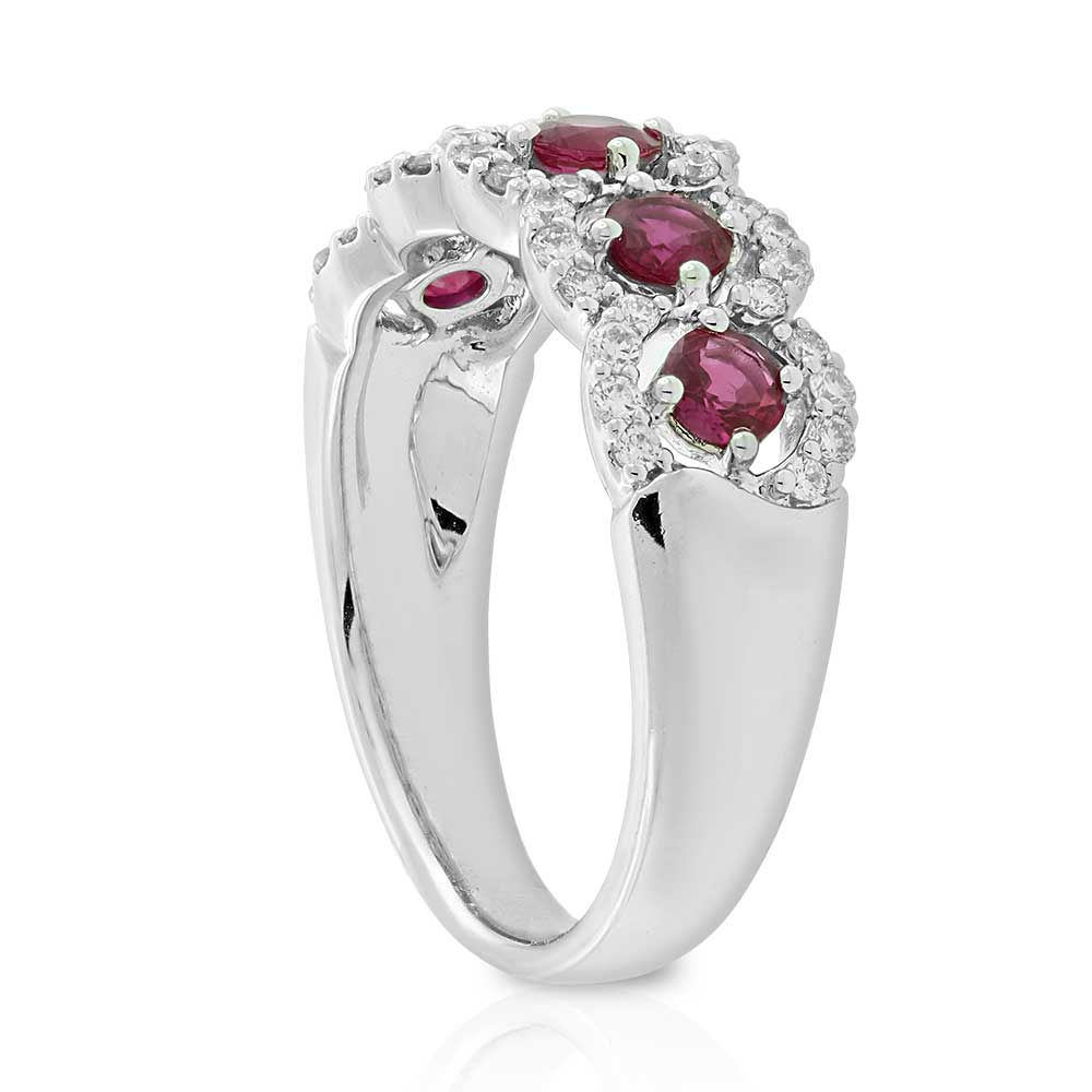 5-Stone Ruby & Diamond Ring 14K