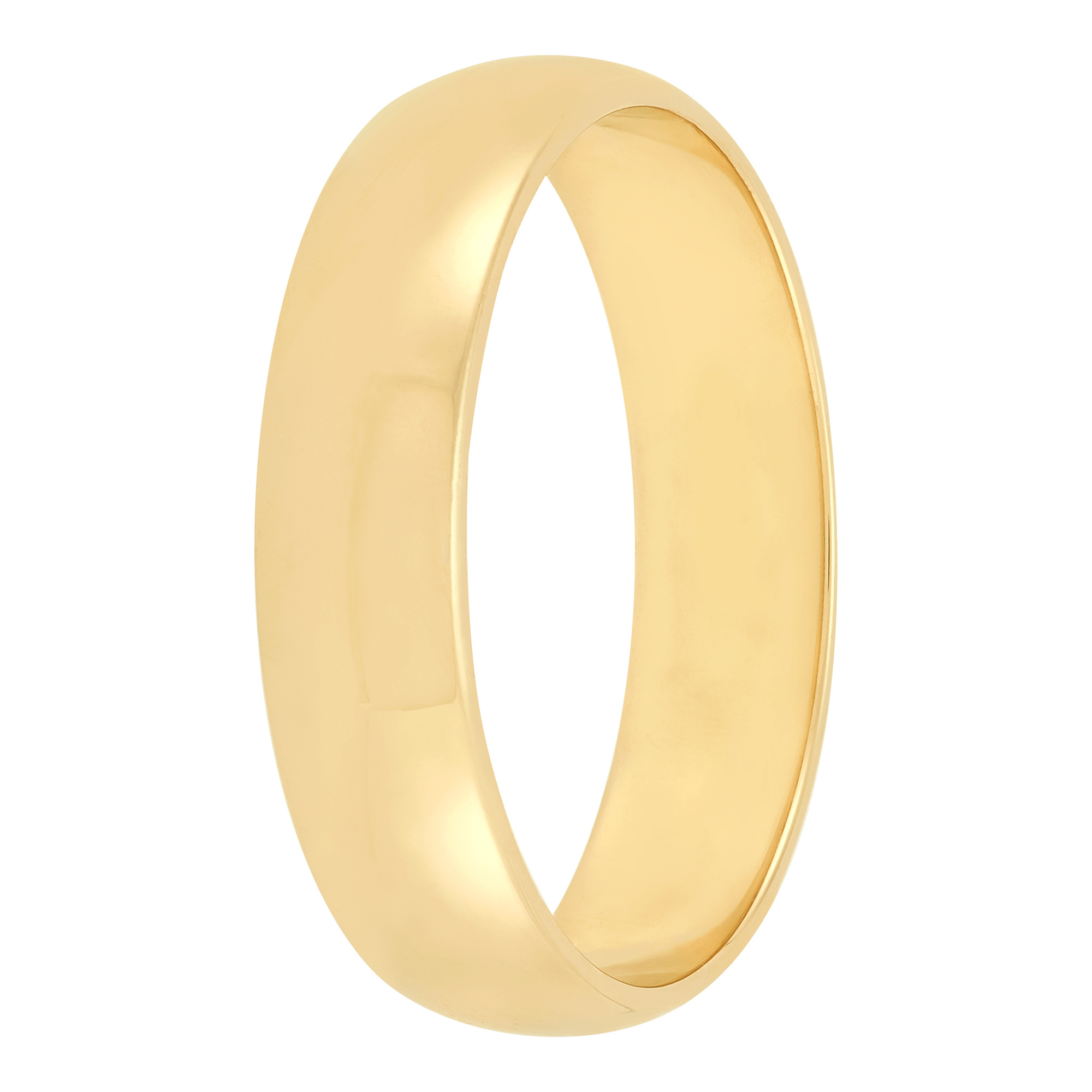 Yellow Gold Polished Rounded 5mm Band 14K