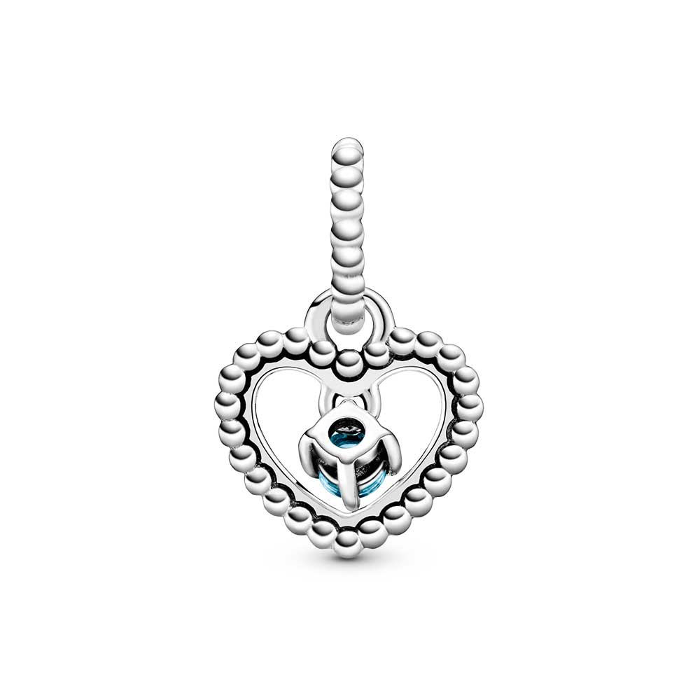 Pandora Purely Pandora Sky Blue Crystal Beaded Heart Dangle Charm