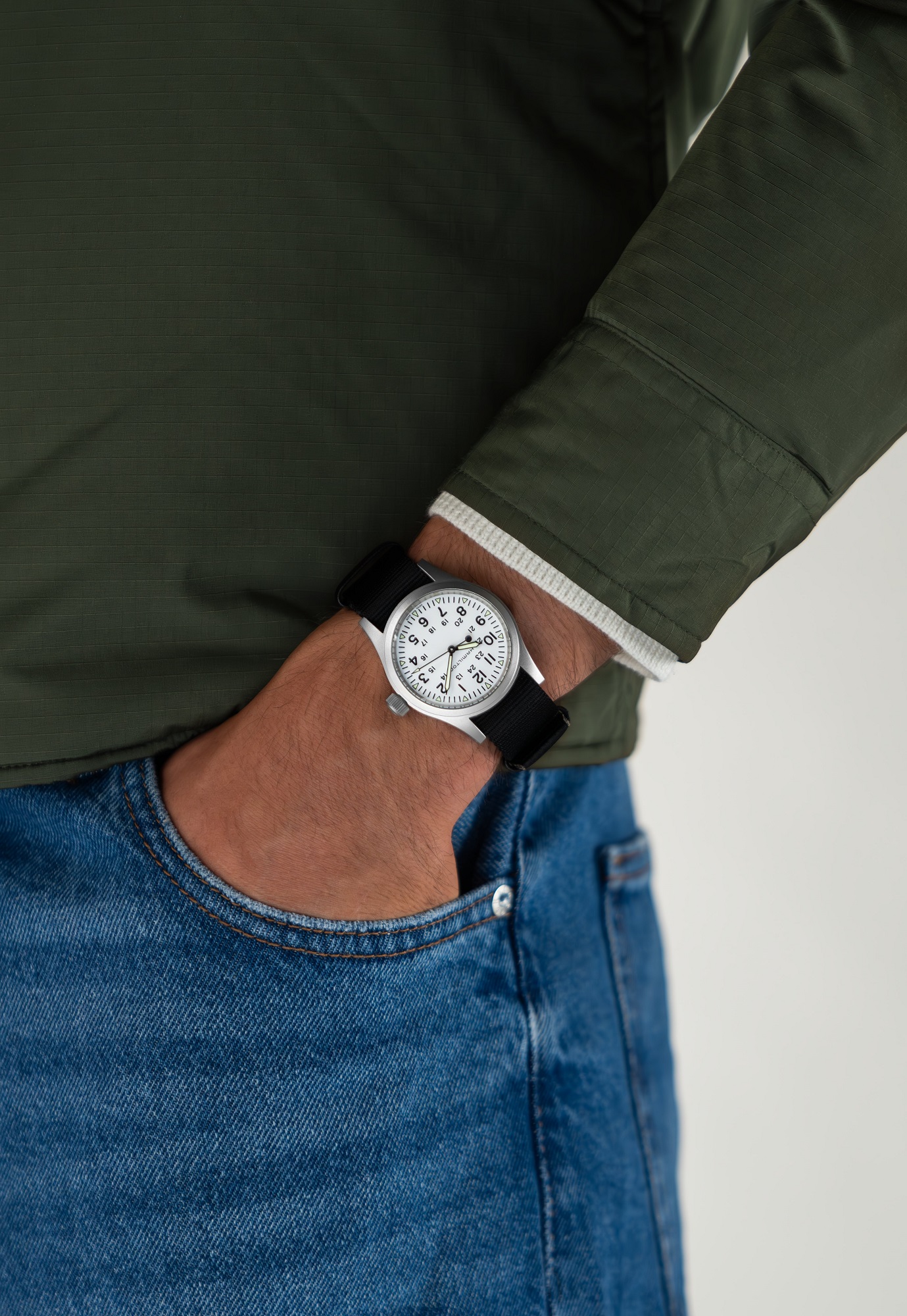 Hamilton Khaki Field Mechanical Watch White Dial, 38mm