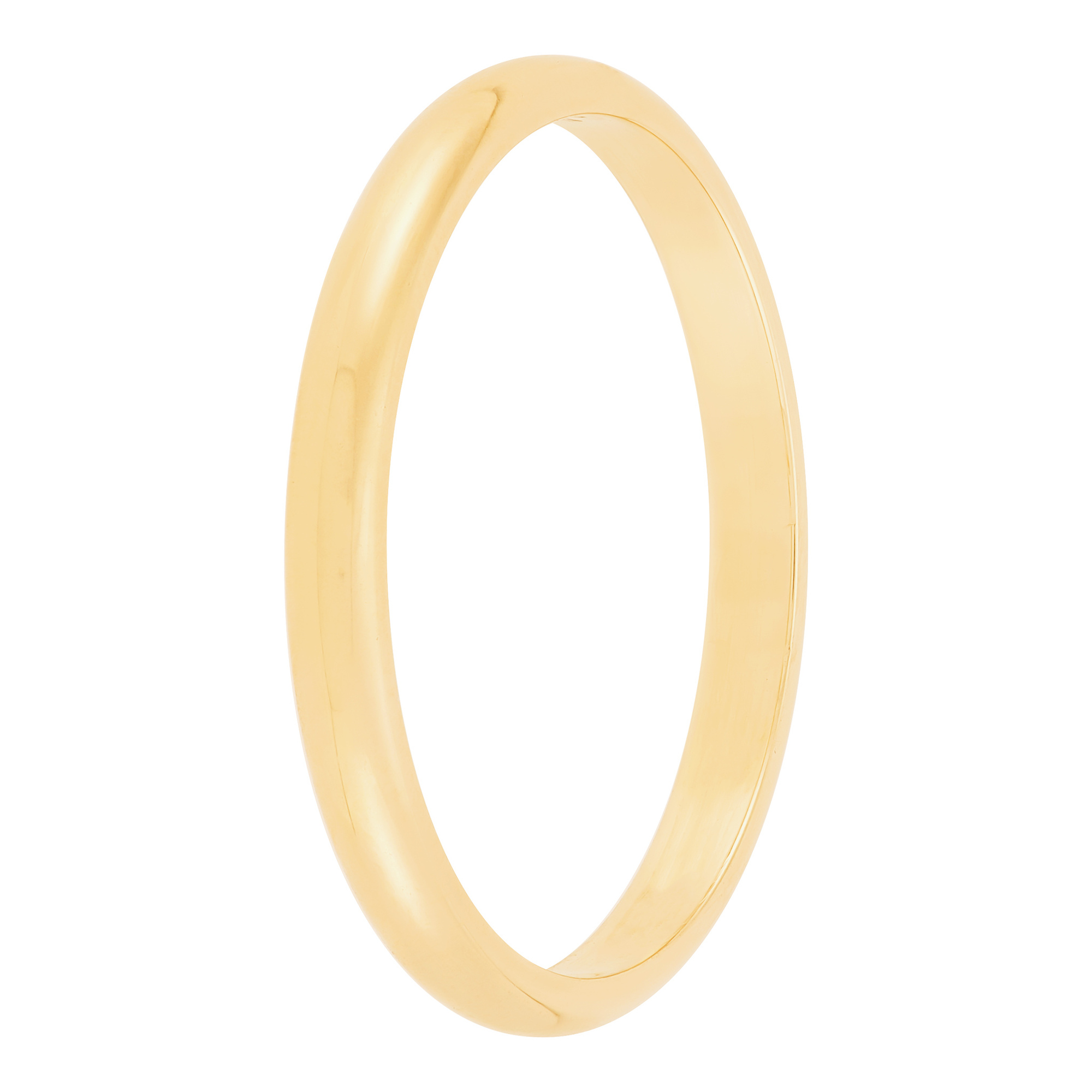 Yellow Gold Polished Rounded 2mm Band 14K