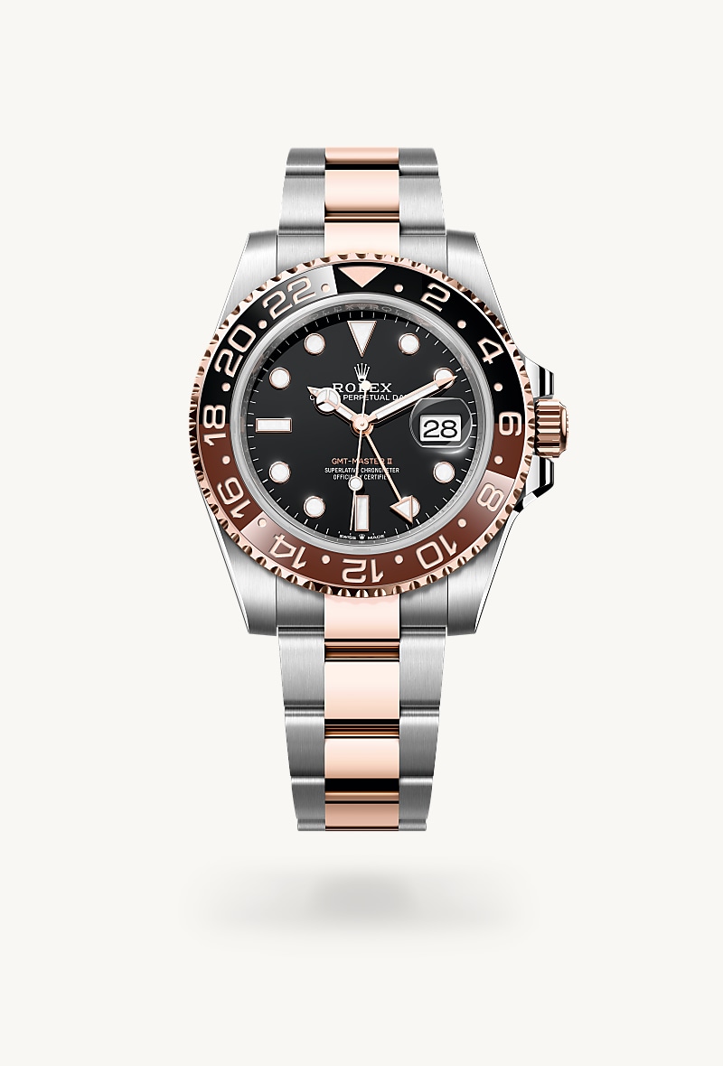 rolex gmt-master ii in everose rolesor - combination of oystersteel and everose gold, m126711chnr-0002 - ben bridge