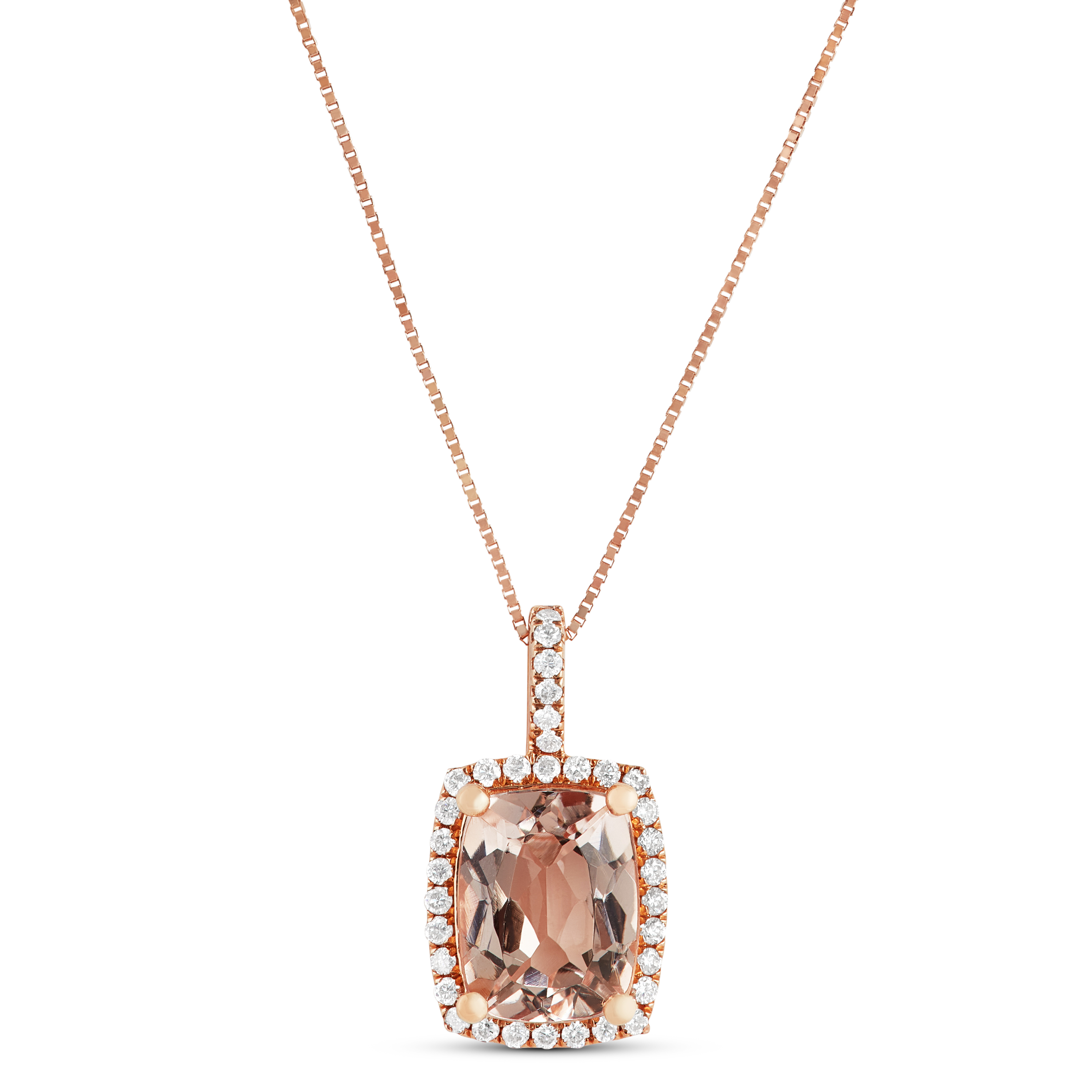 Rose Gold Morganite \u0026 Diamond Pendant 