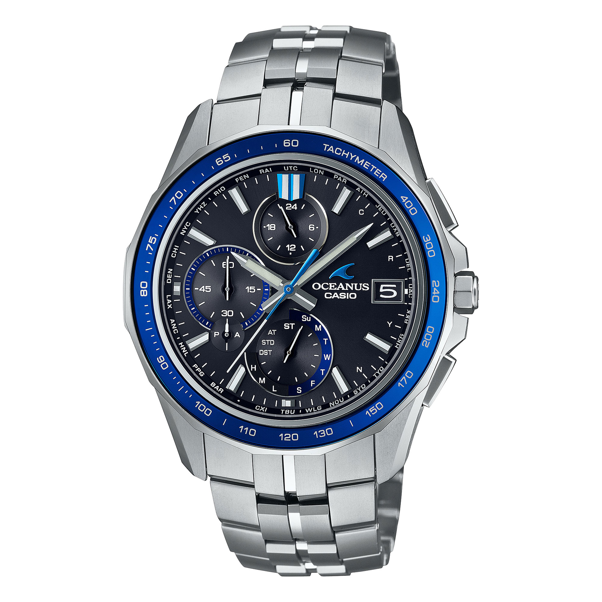 Casio Oceanus Manta S7000 Series Black Dial Watch, 42.8mm