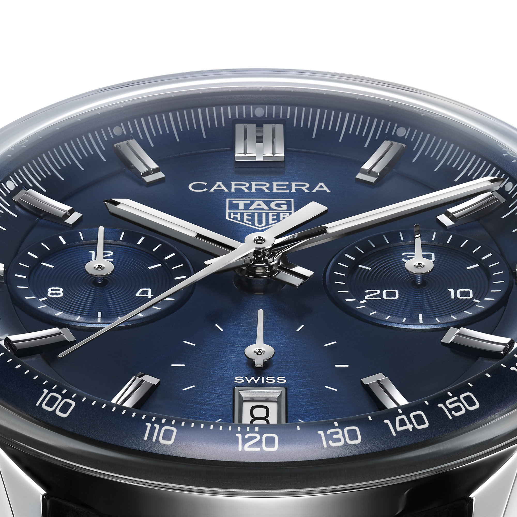 TAG Heuer Carrera Chronograph Watch Steel Case Blue Dial, 39mm