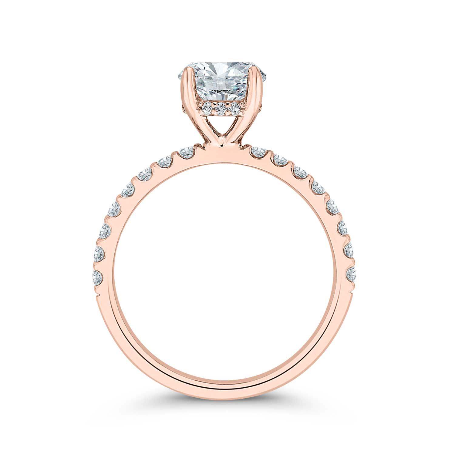 Bella Ponte Rose Gold Engagement Ring Setting 14K