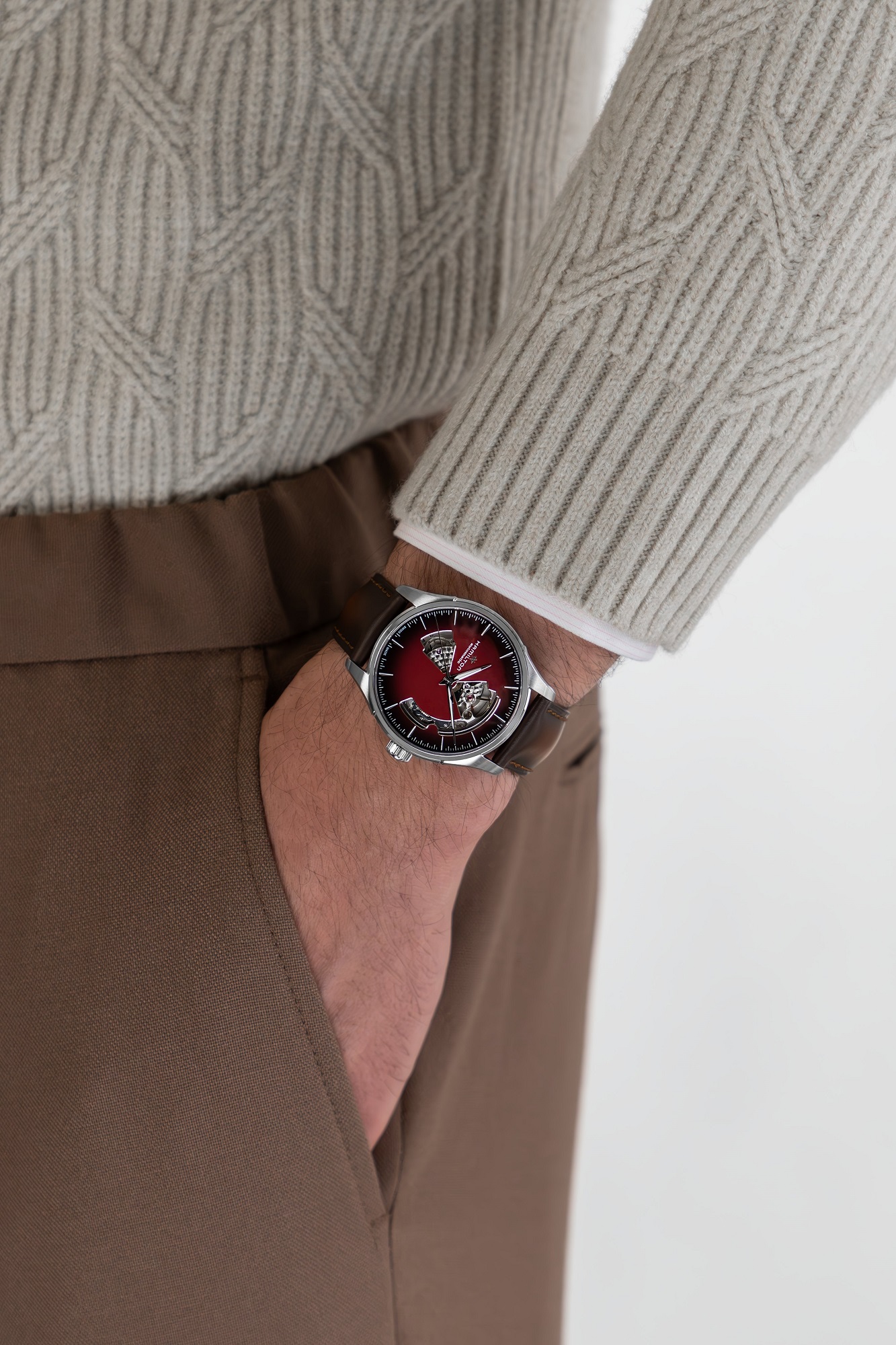 Hamilton Jazzmaster Open Heart Auto Watch Red Dial, 40mm