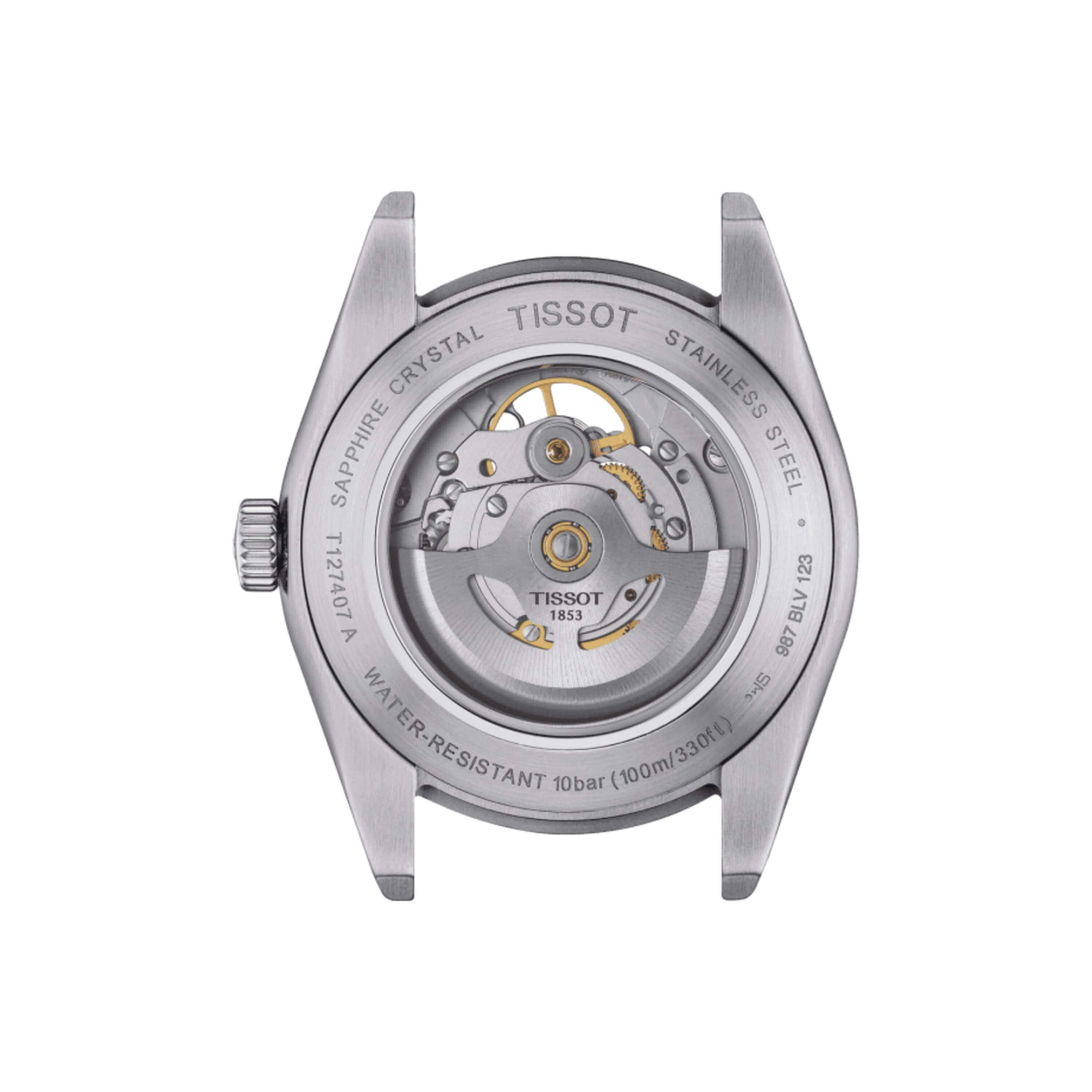 TISSOT Gentleman Open Heart Gray Dial Watch, 40mm