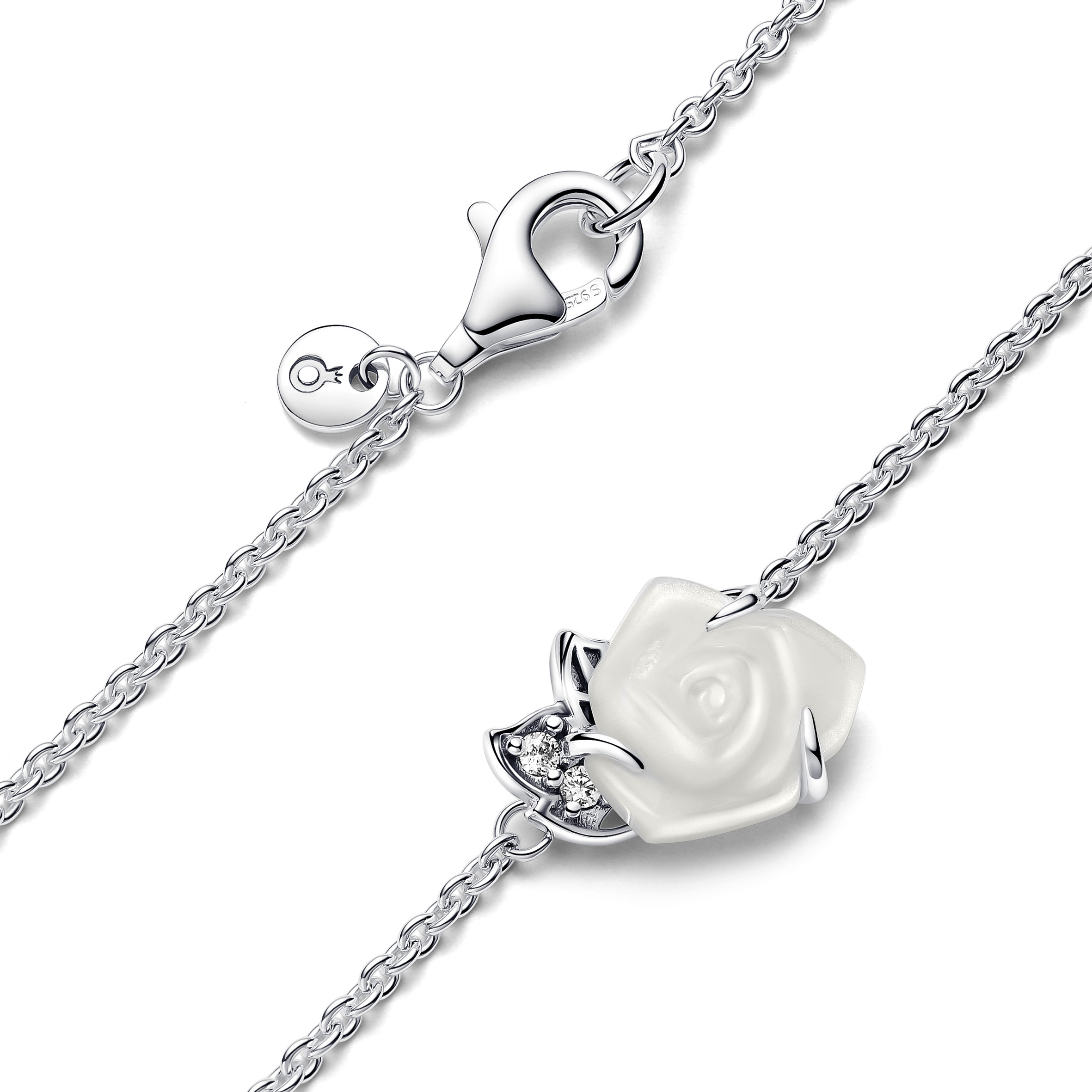 White Rose in Bloom Collier Necklace