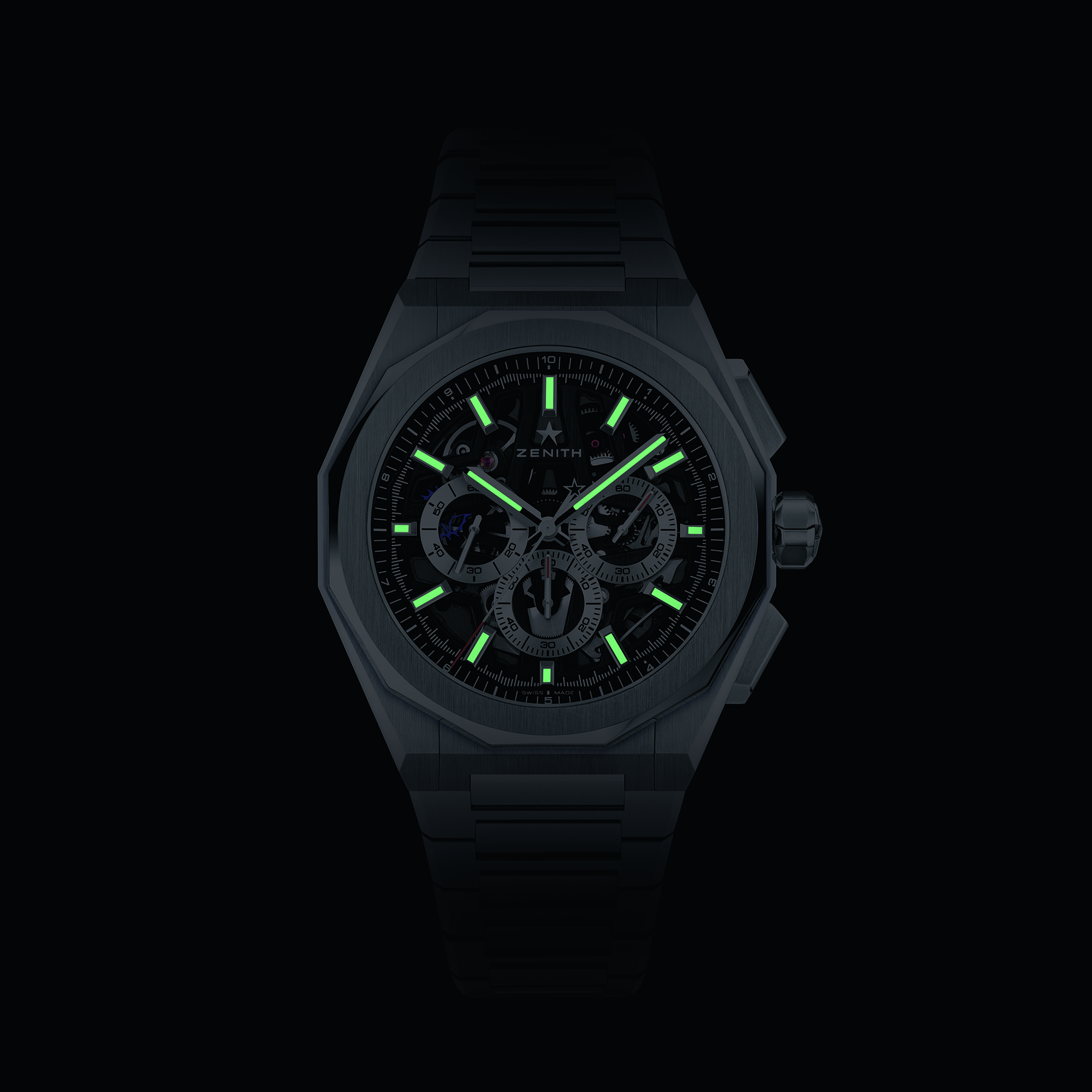 Zenith Defy Skyline Chronograph Skeleton Black Dial Watch, 42mm