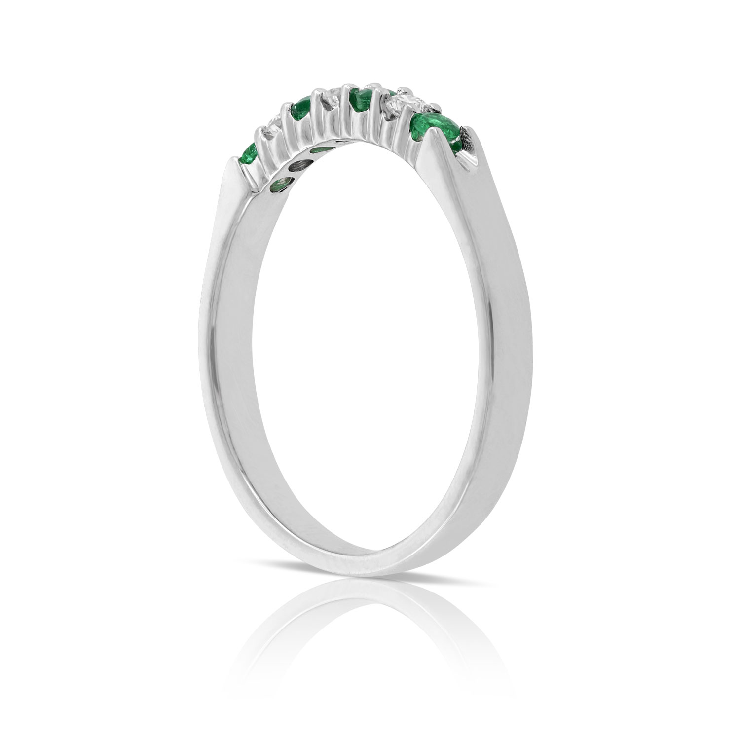 Delicate Emerald & Diamond Ring 14K