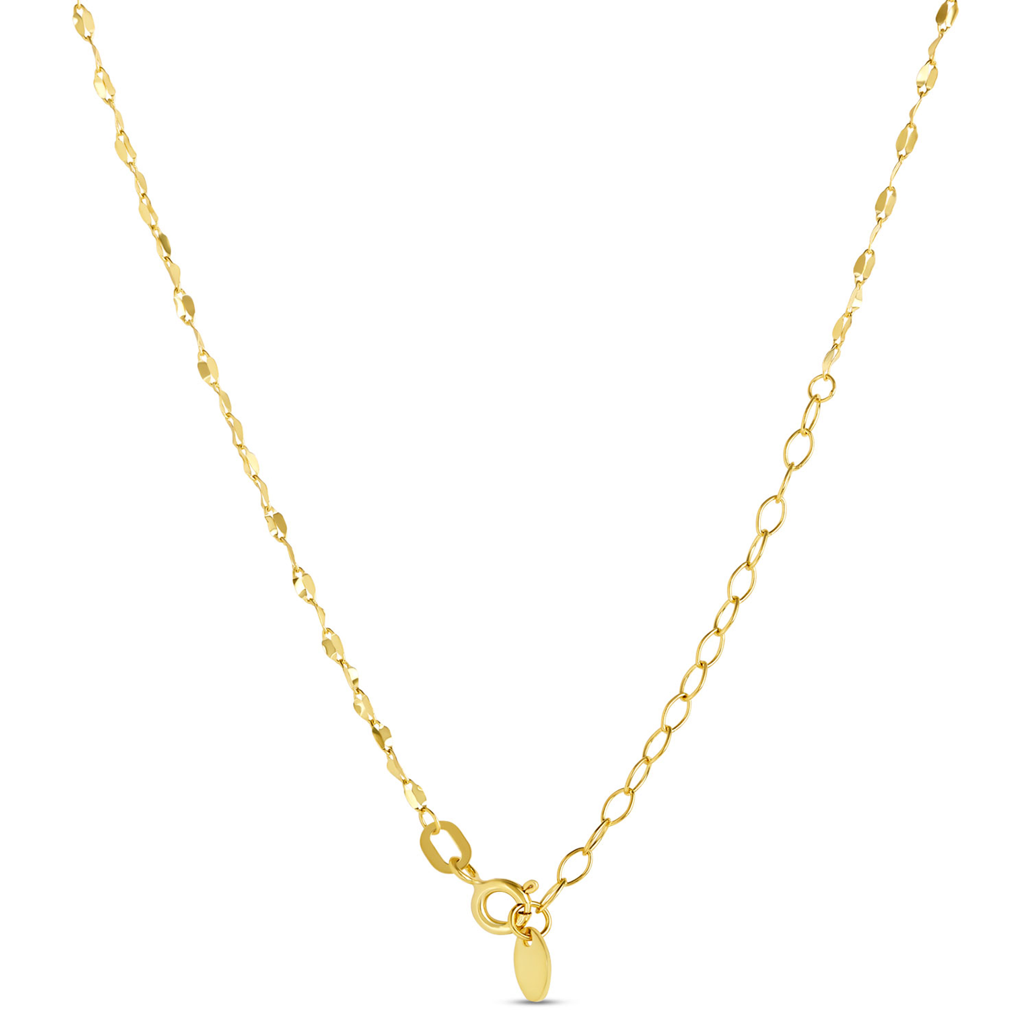 Classic 18-Inch Singapore Chain Necklace, 14K Yellow Gold