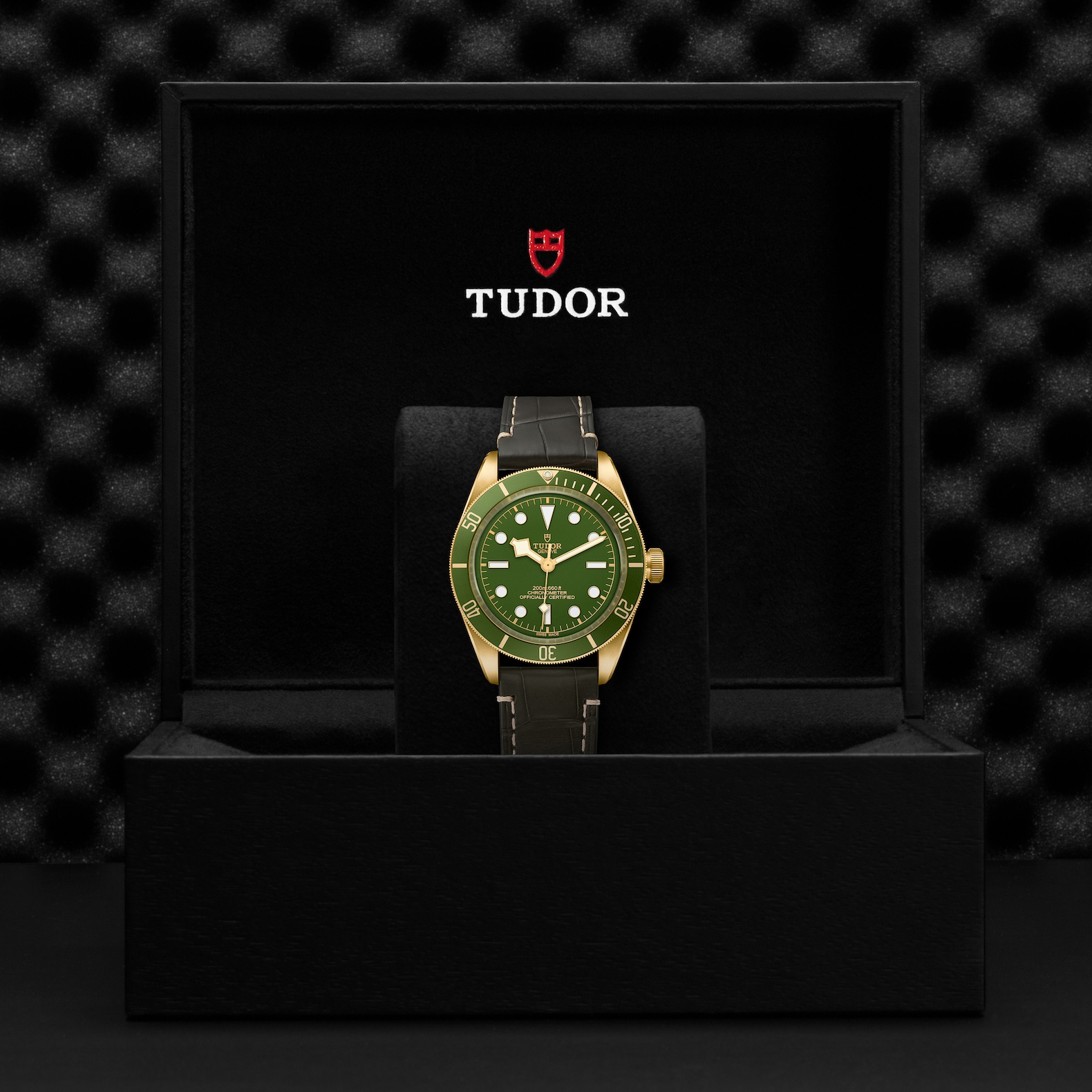 TUDOR Black Bay Fifty- Eight Watch 18k Gold Case Green Dial