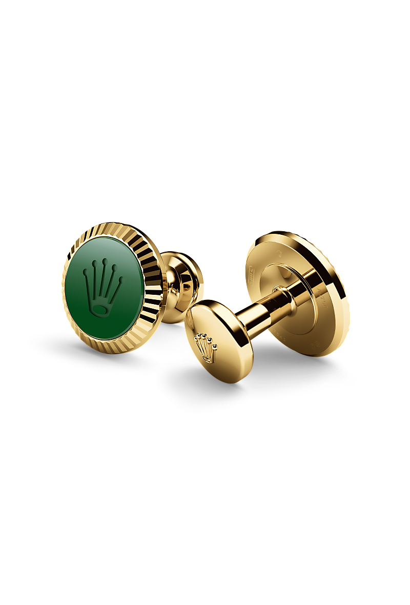 Rolex Fluted cufflinks, 18 kt yellow gold, A1038