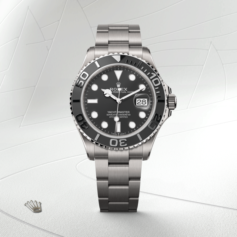 rolex yacht-master in rlx titanium, m226627-0001 - watch with background color - ben bridge