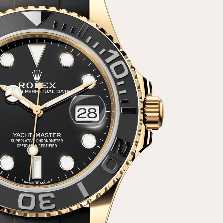 rolex yacht-master in 18 ct yellow gold, m226658-0001 - watch dial - ben bridge