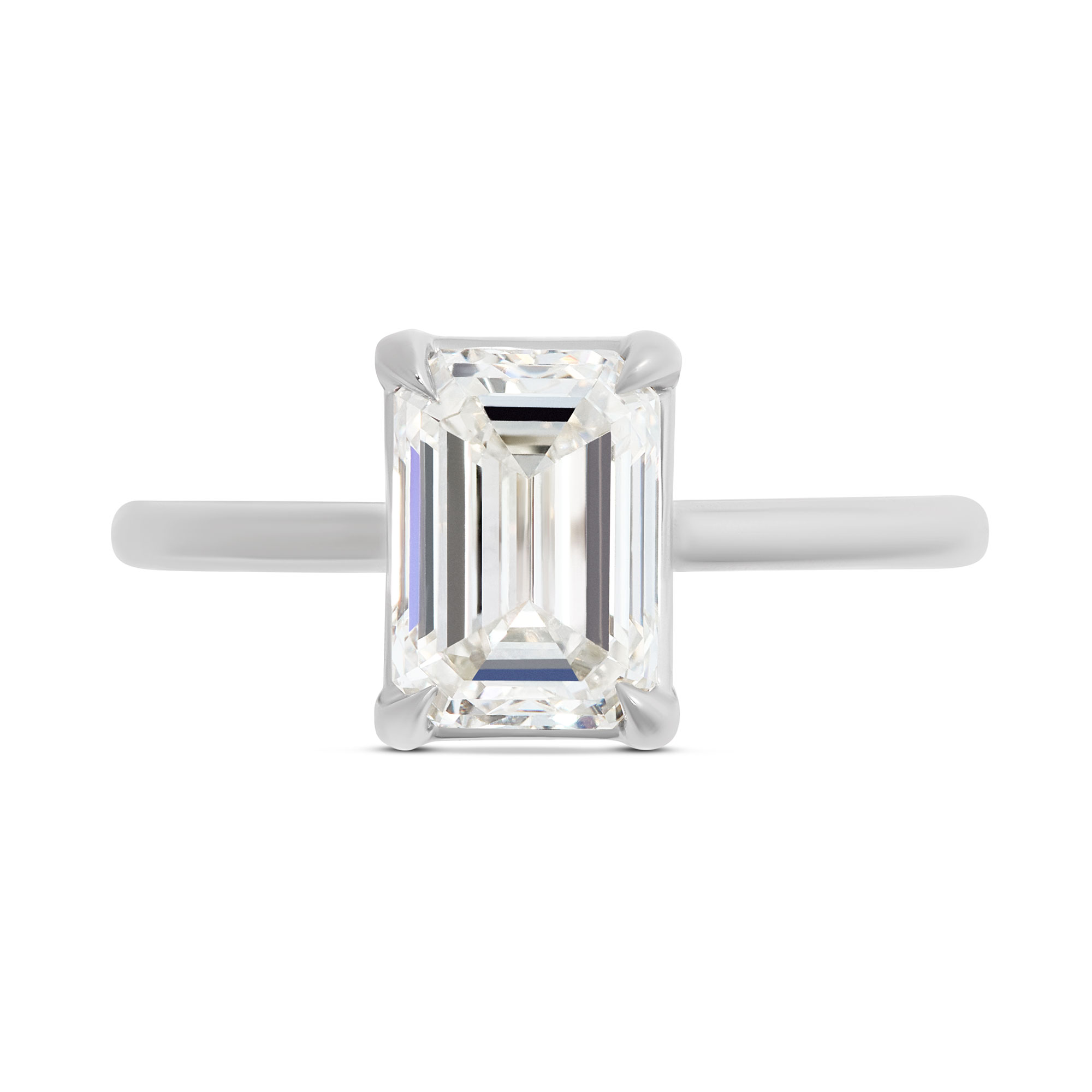 Bella Ponte "Whisper" Emerald Cut Diamond Engagement Ring, 14K White Gold