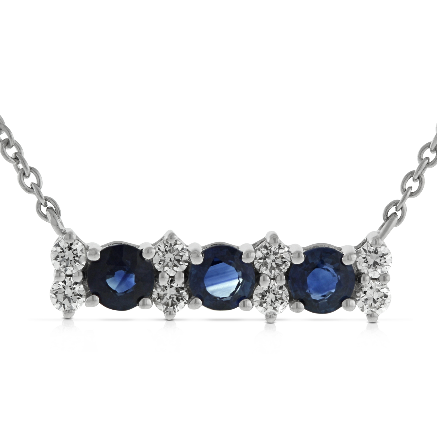Sapphire & Diamond Bar Necklace 14K Ben Bridge Jeweler