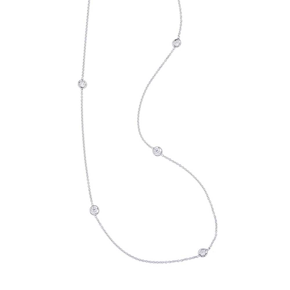 Station Diamond Necklace 18K 
